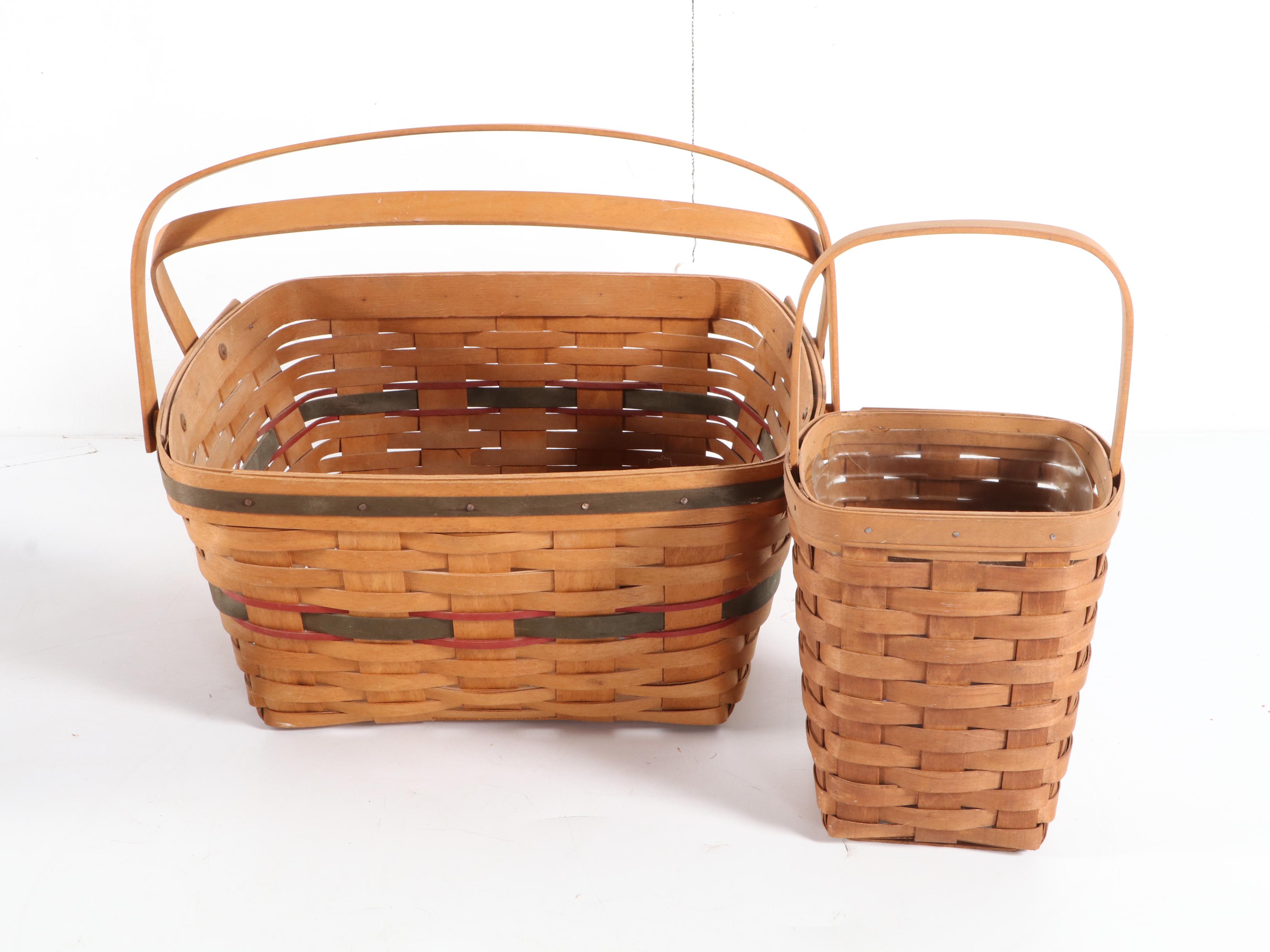 Longaberger Ambrosia Booking Basket with Longaberger and Other Handwoven Baskets