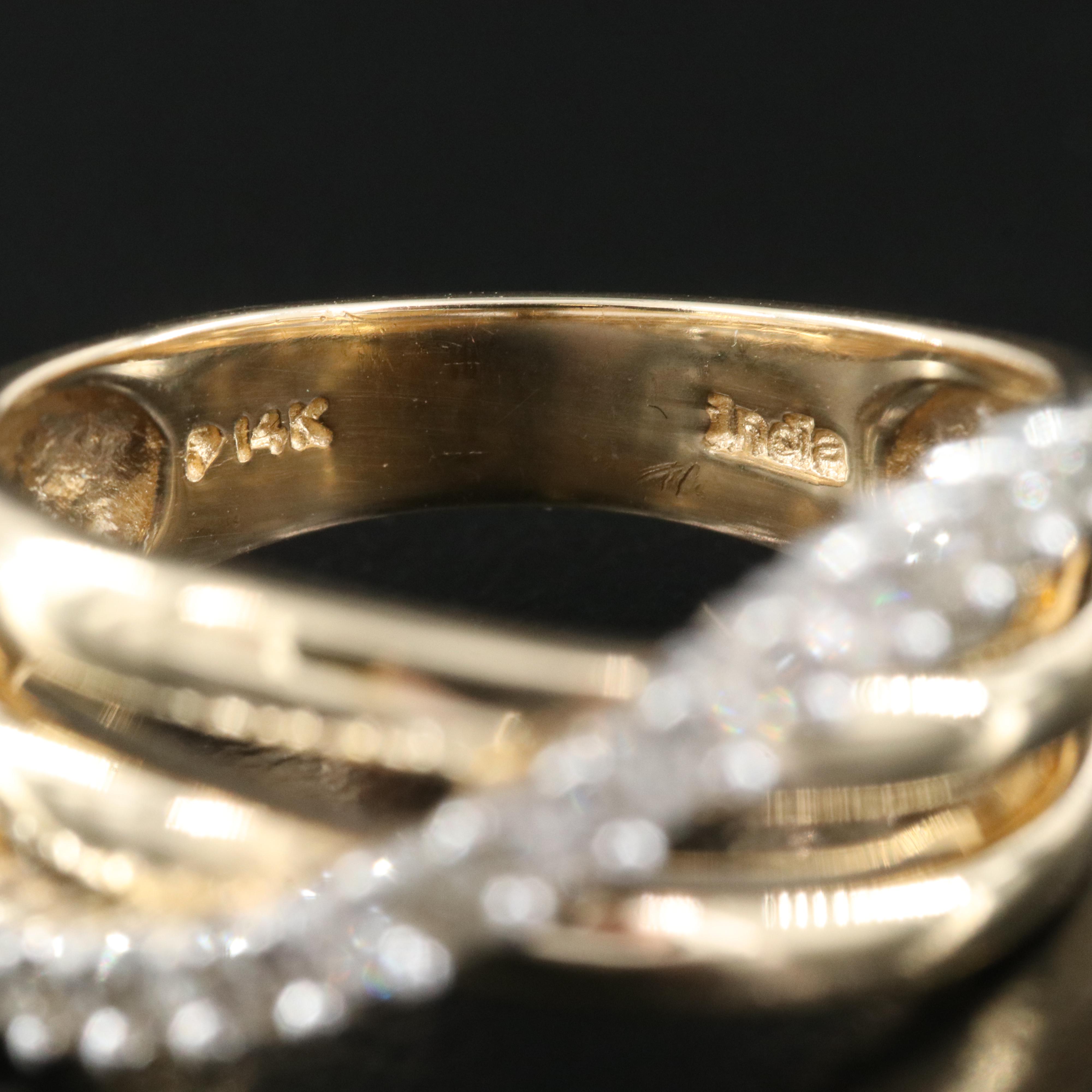 14K 0.32 CTW Diamond Crossover Ring