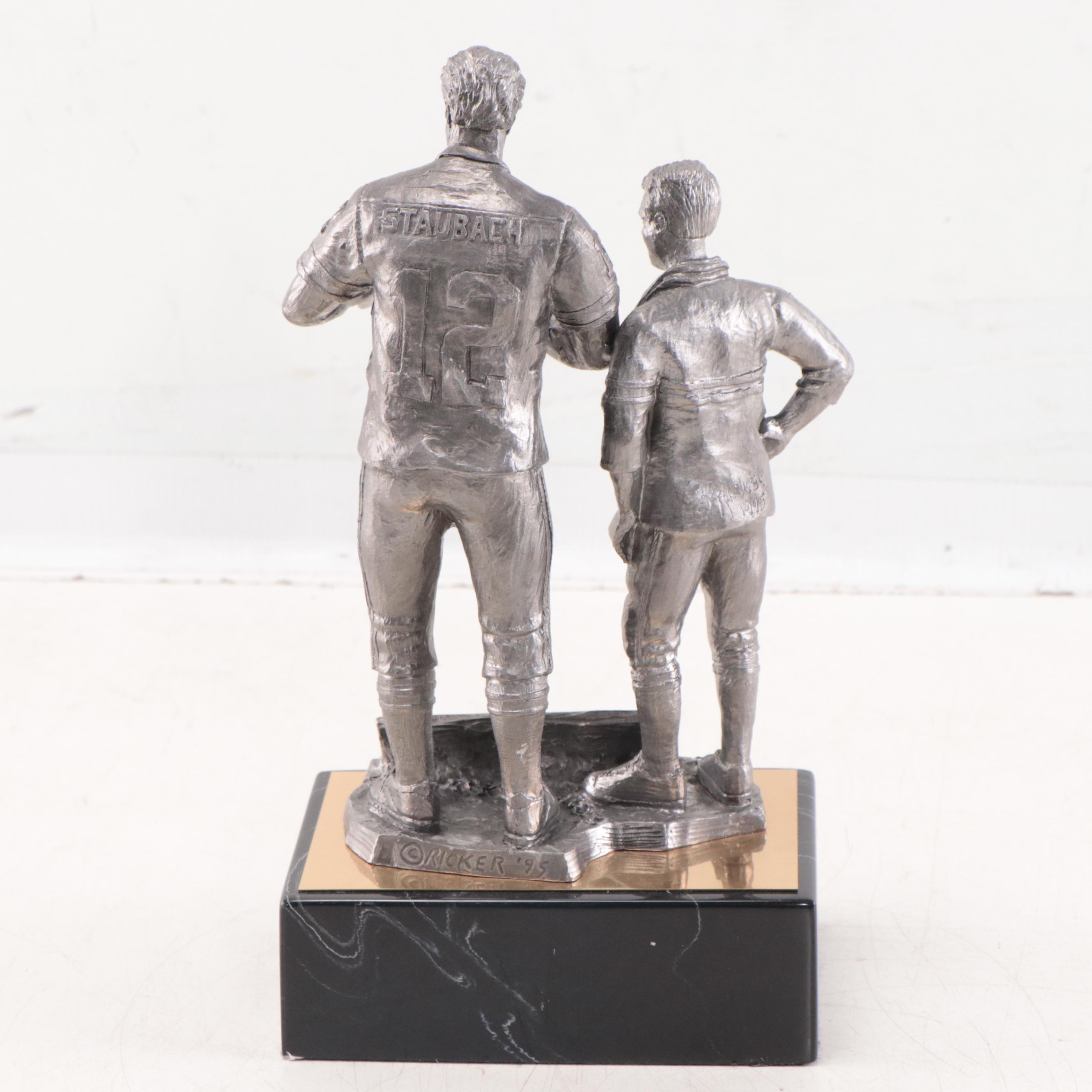 Roger Staubach Signed "The Legend Lives" Pewter Sculpture by Michael Ricker