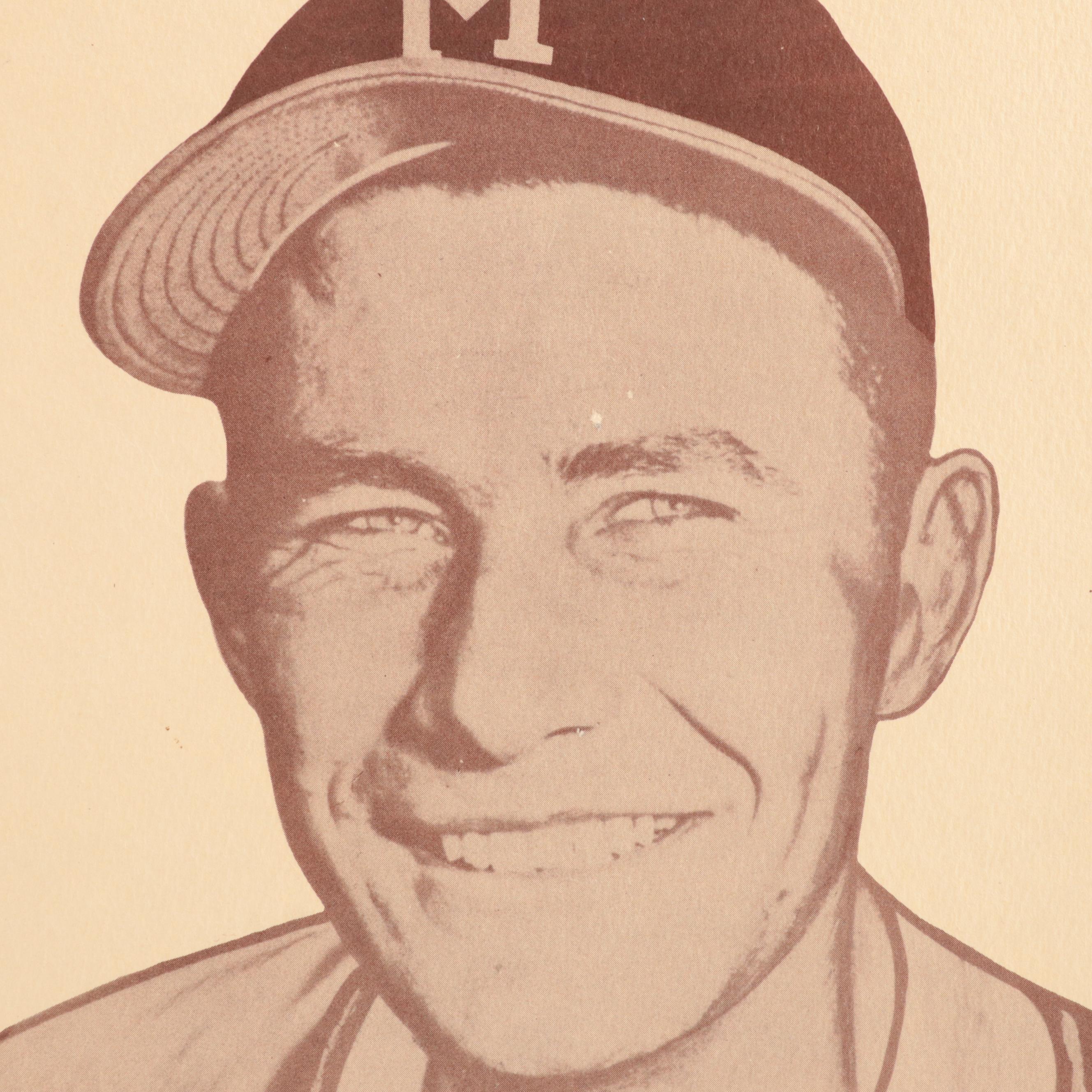 1954 Preferred Products Mathews, Adcock Baseball Portraits with Braves Scorecard