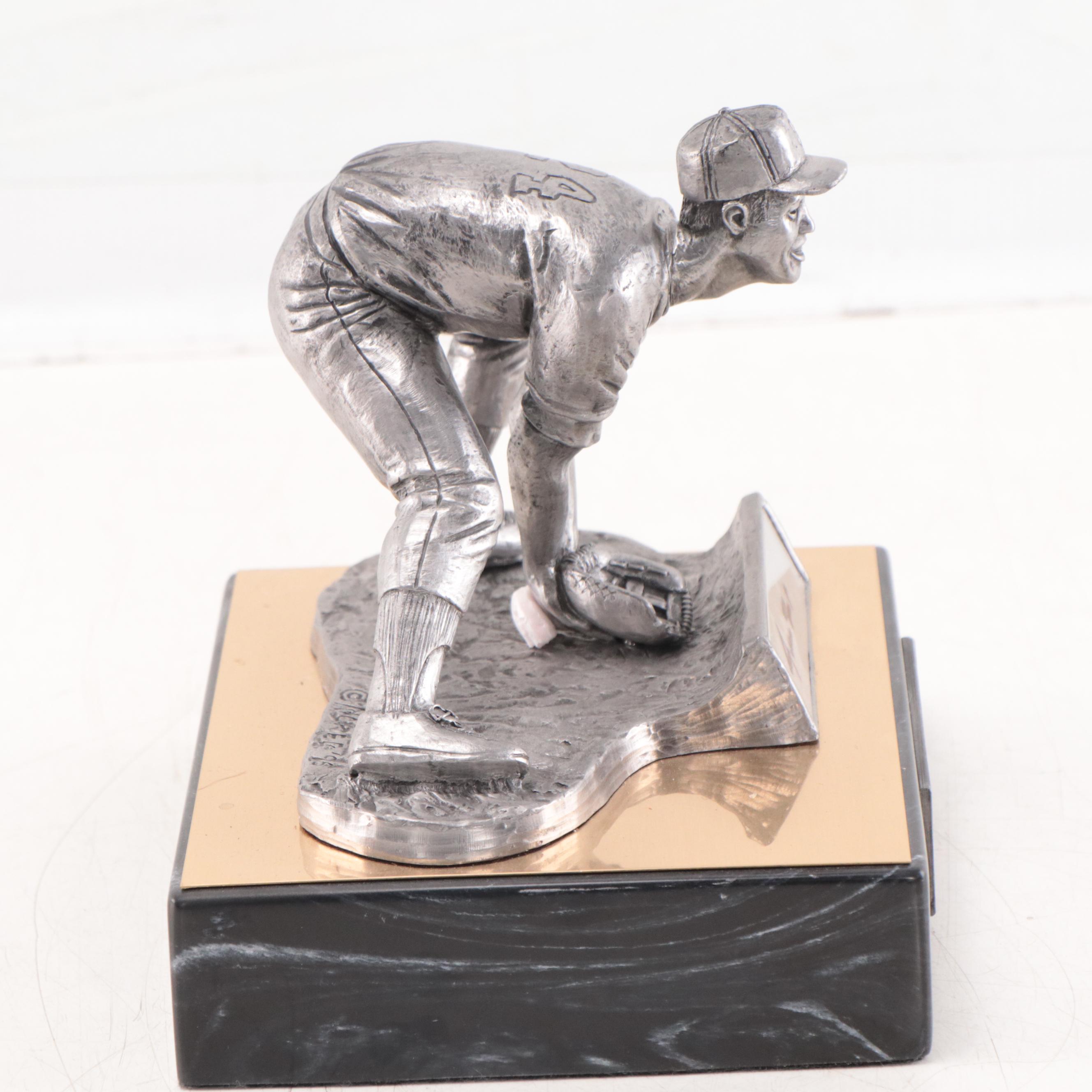 Willie Mays Signed "The Legend Lives" Pewter Sculpture by Michael Ricker, 1996