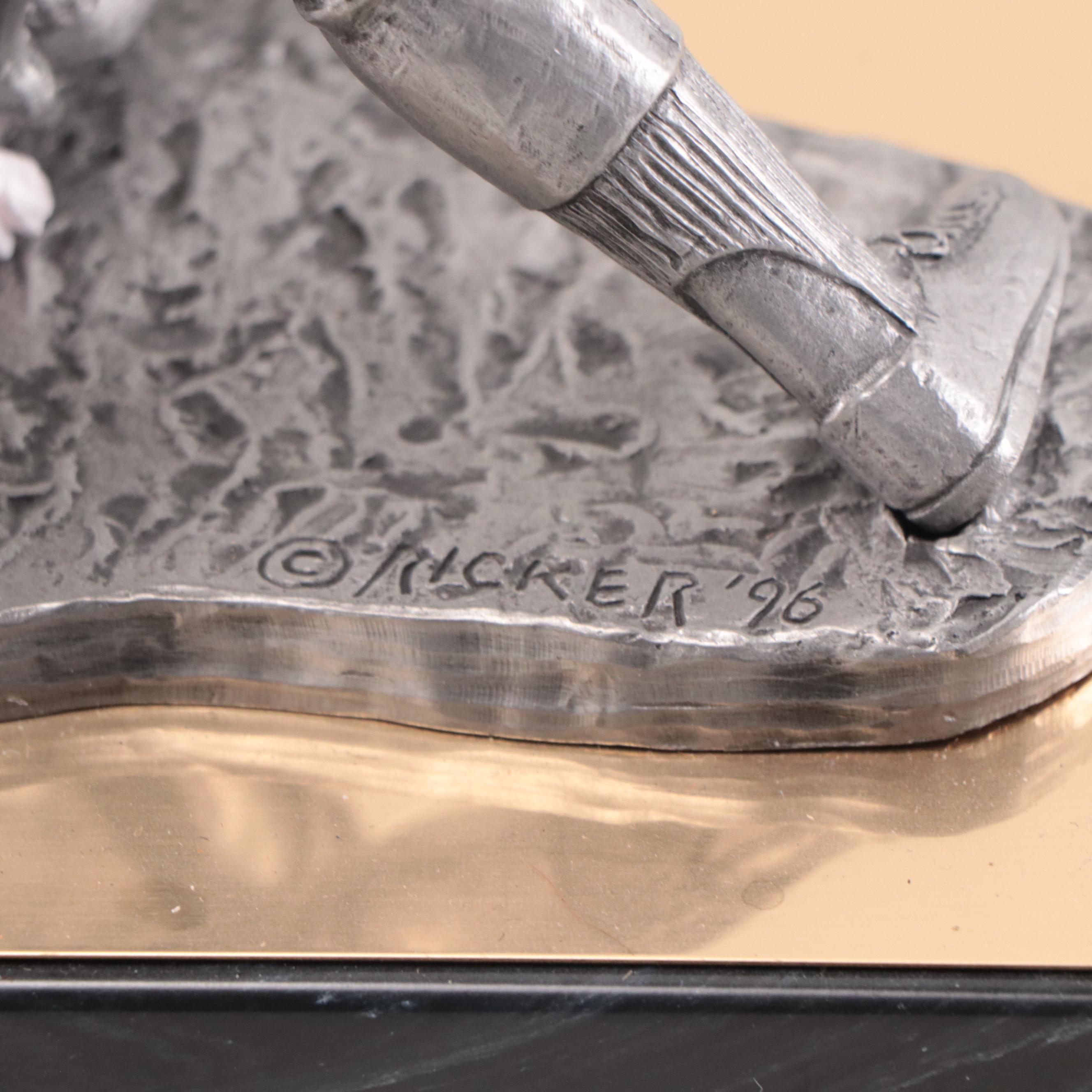 Willie Mays Signed "The Legend Lives" Pewter Sculpture by Michael Ricker, 1996