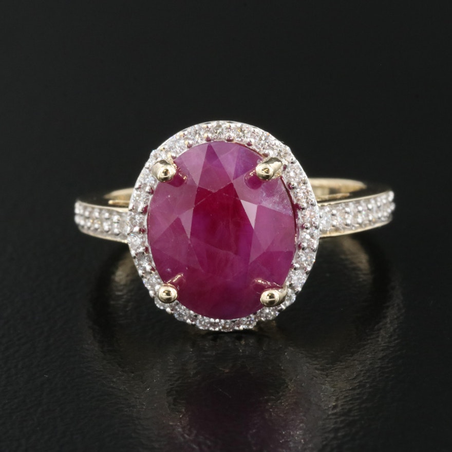 14K 6.98 CT Ruby and Diamond Ring