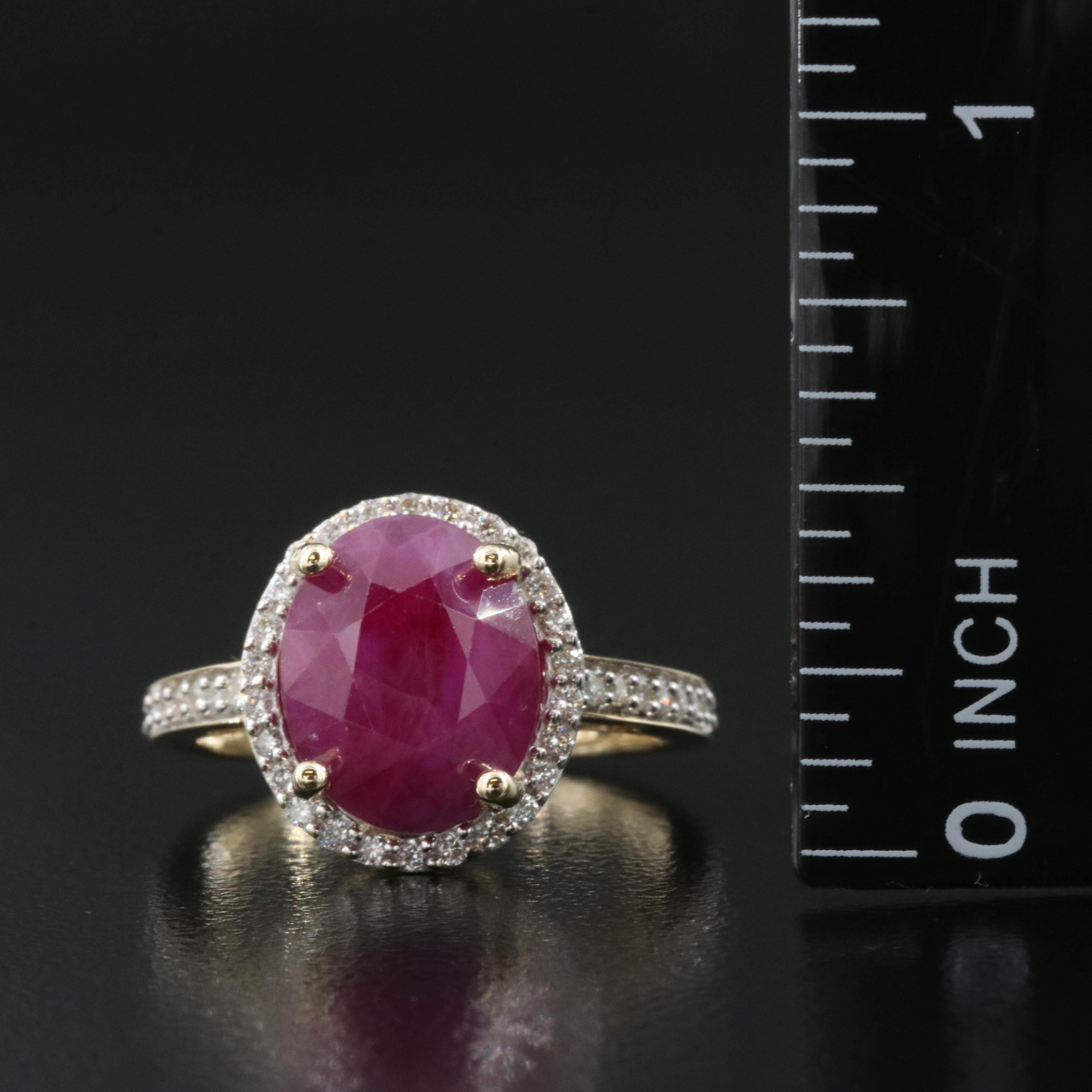 14K 6.98 CT Ruby and Diamond Ring