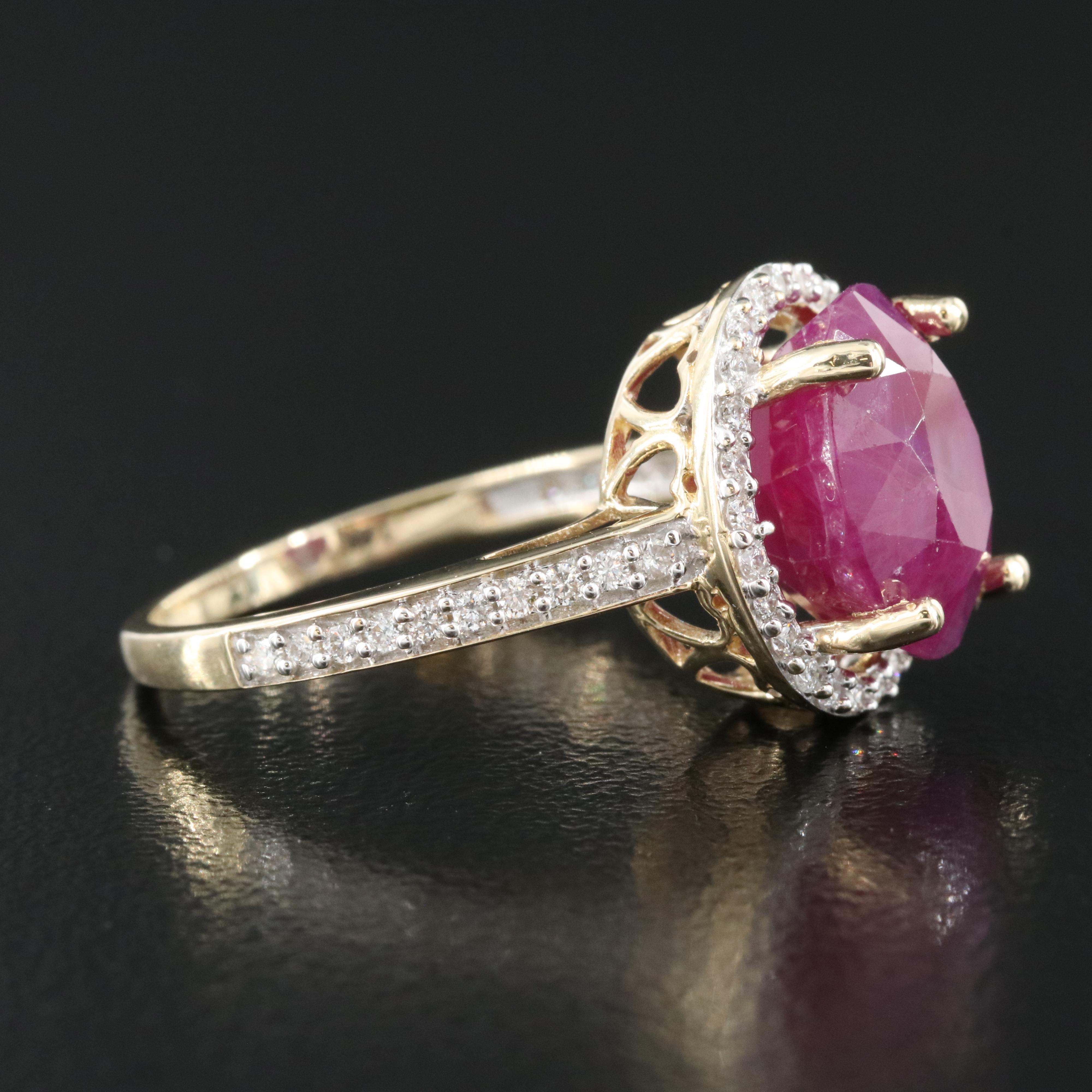 14K 6.98 CT Ruby and Diamond Ring