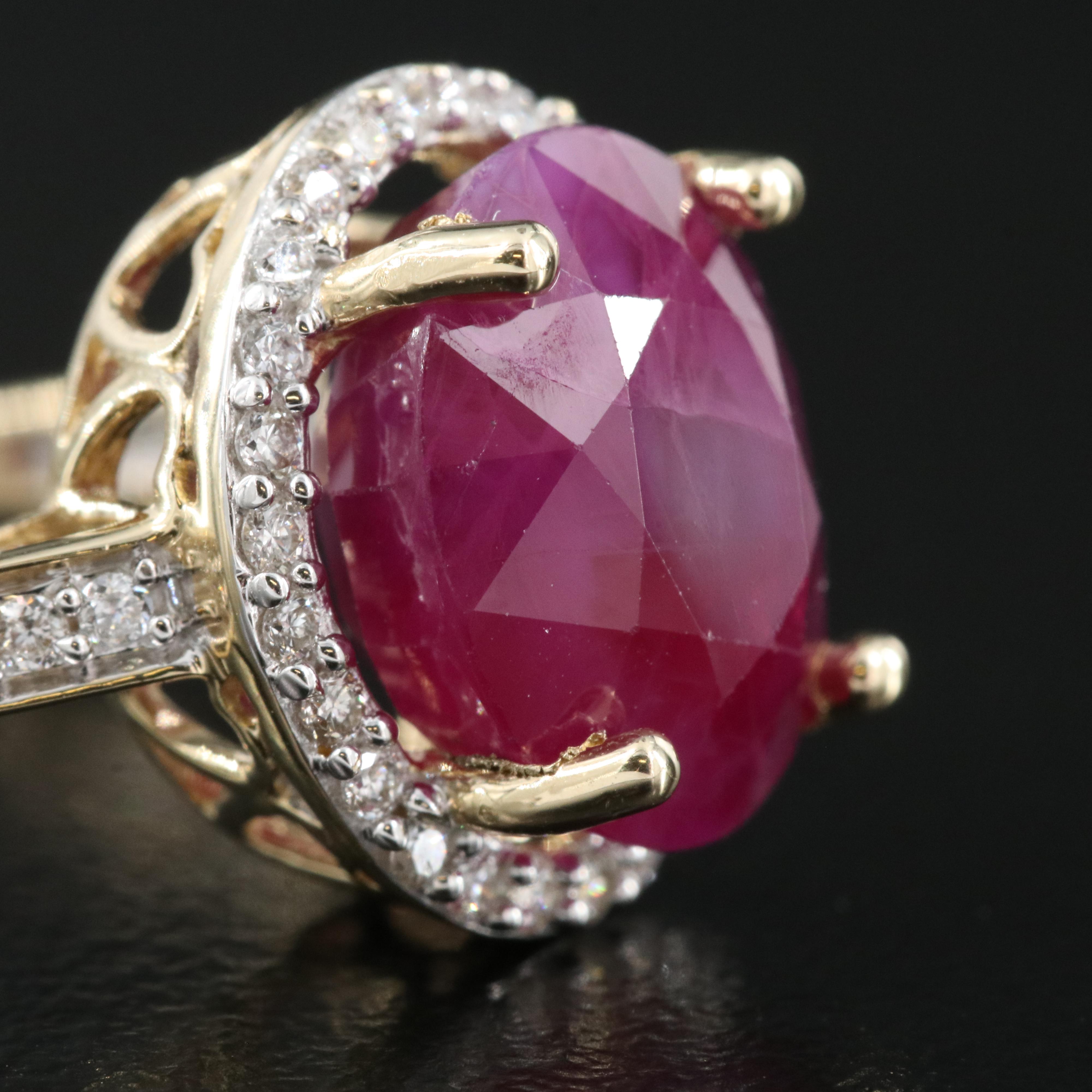 14K 6.98 CT Ruby and Diamond Ring
