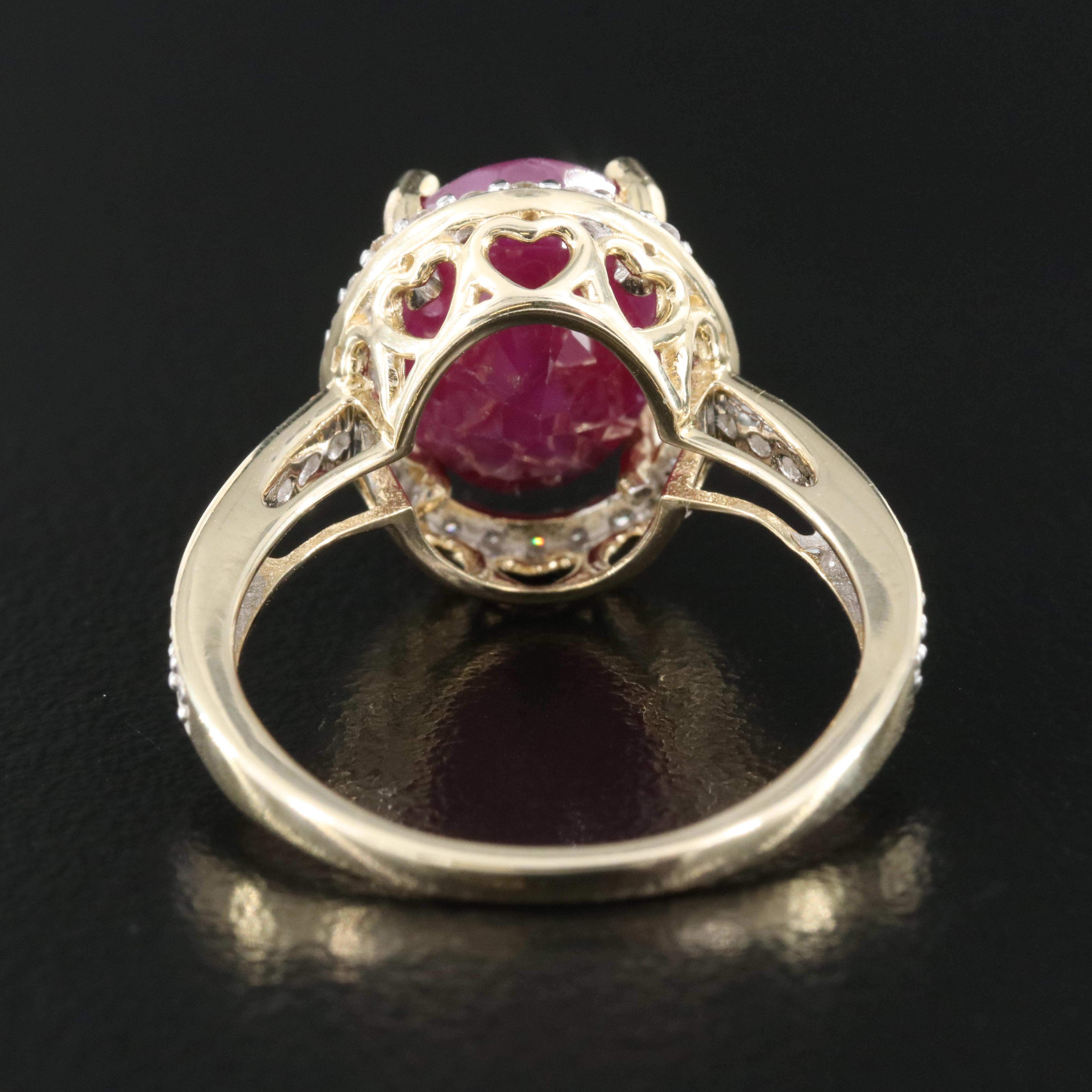 14K 6.98 CT Ruby and Diamond Ring