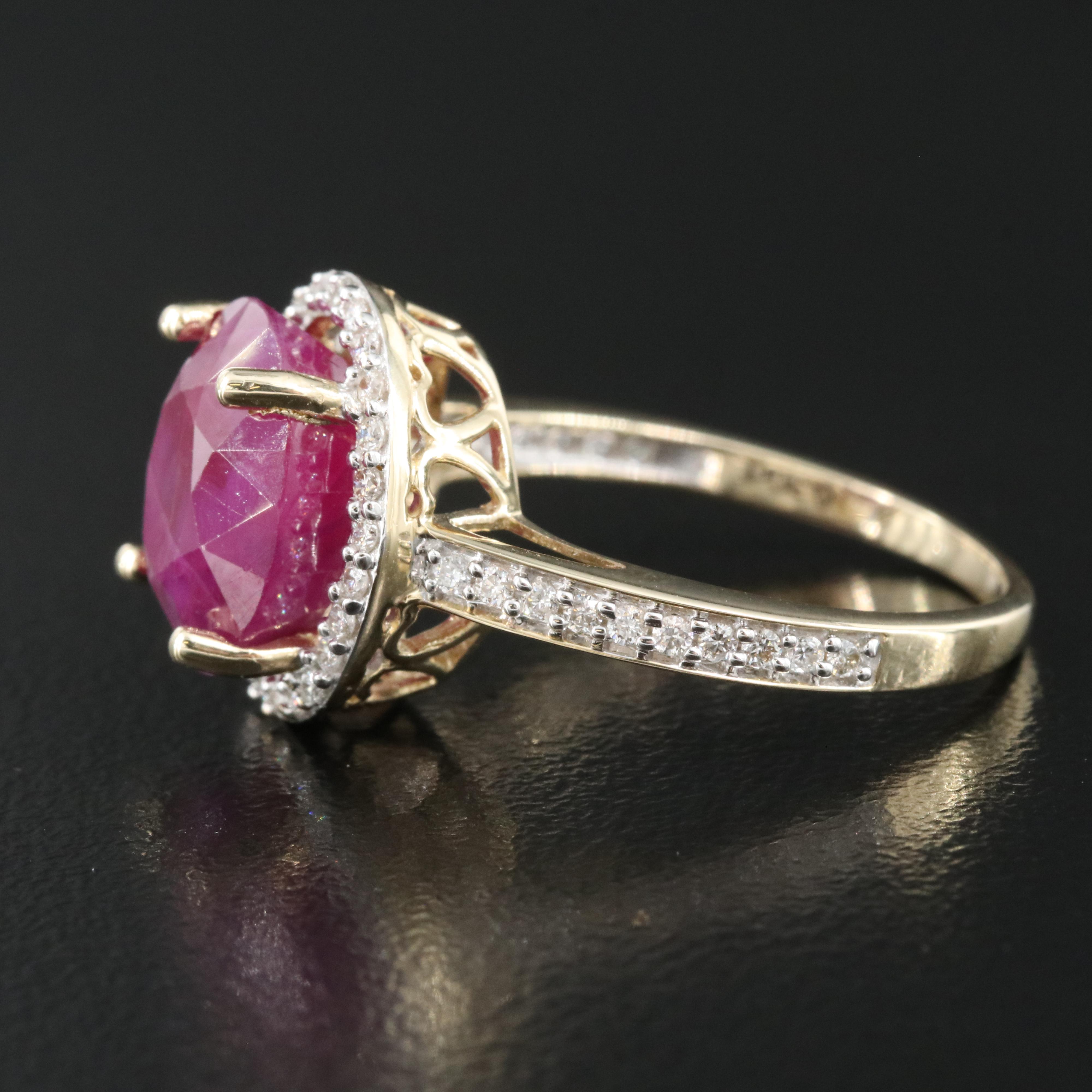 14K 6.98 CT Ruby and Diamond Ring