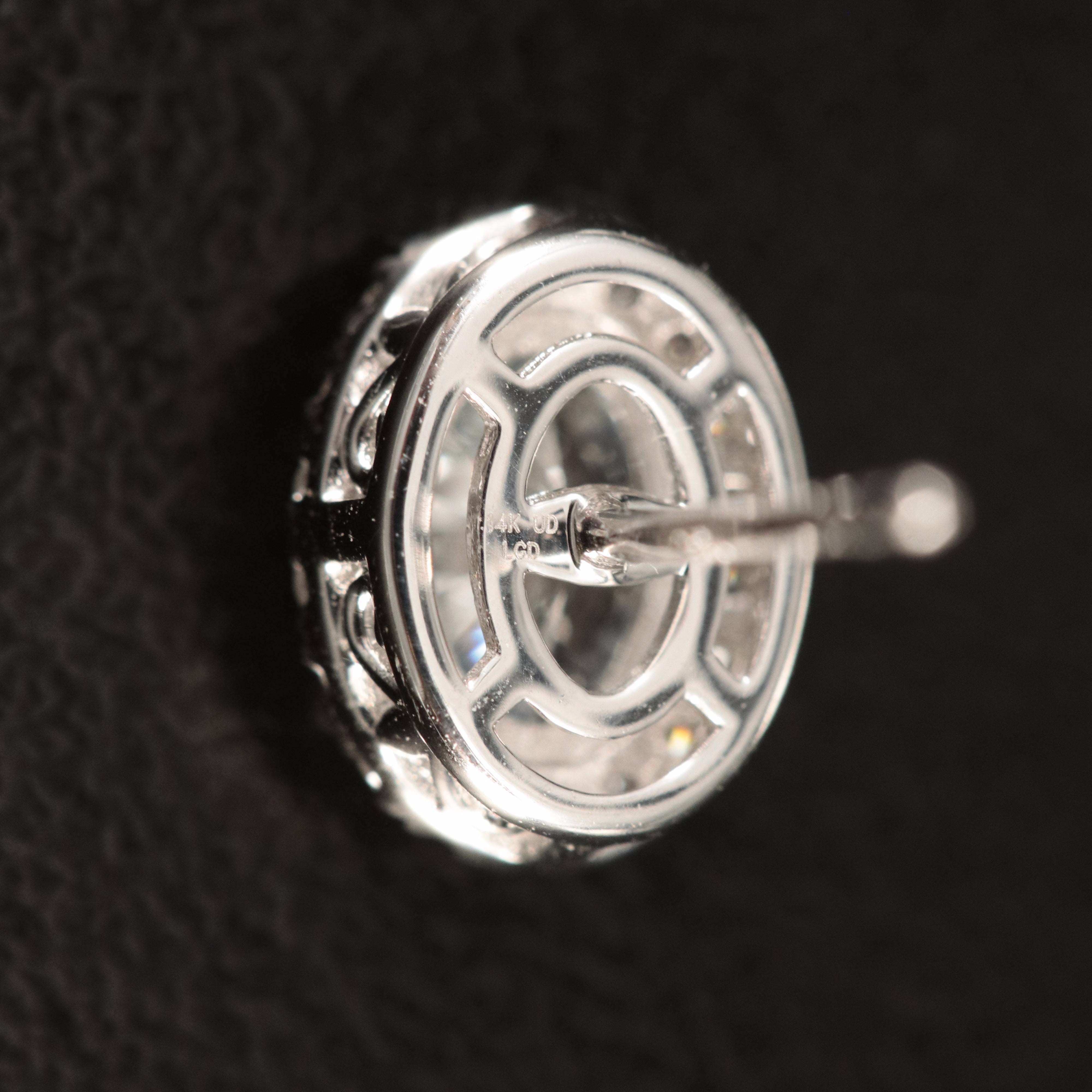 14K 1.38 CTW Lab Grown Diamond Halo Stud Earrings