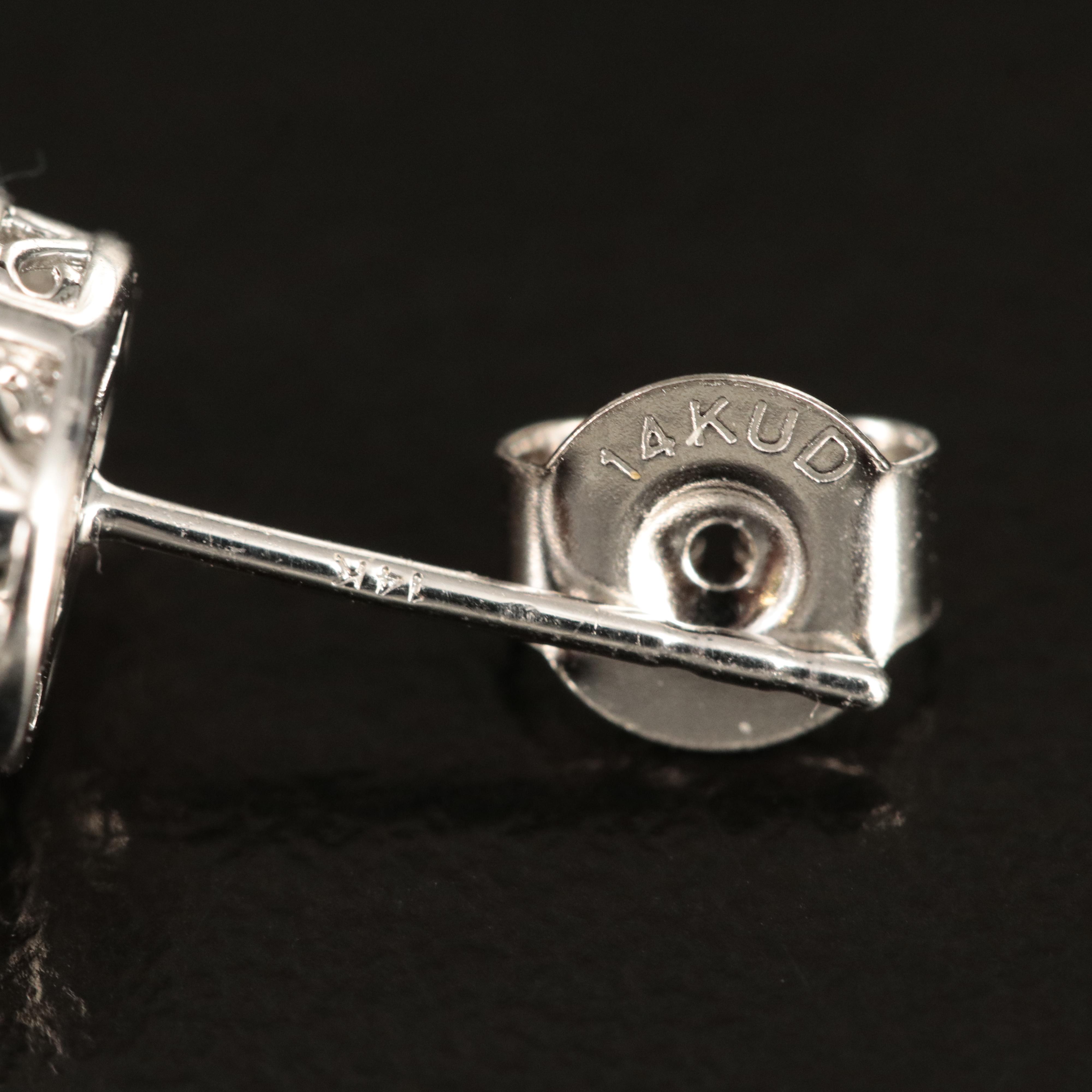 14K 1.38 CTW Lab Grown Diamond Halo Stud Earrings