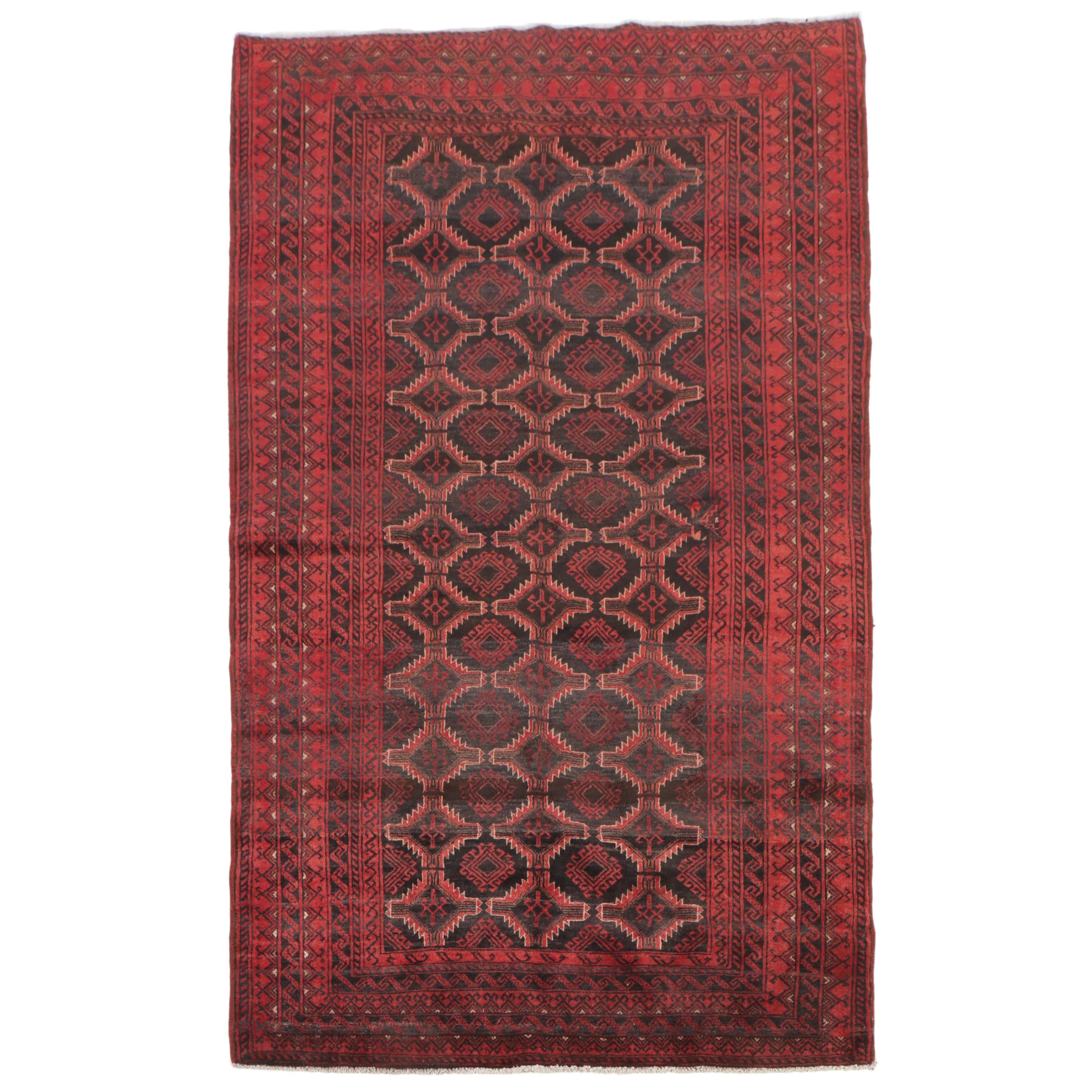 4'5 x 7'8 Hand-Knotted Persian Baluch Area Rug