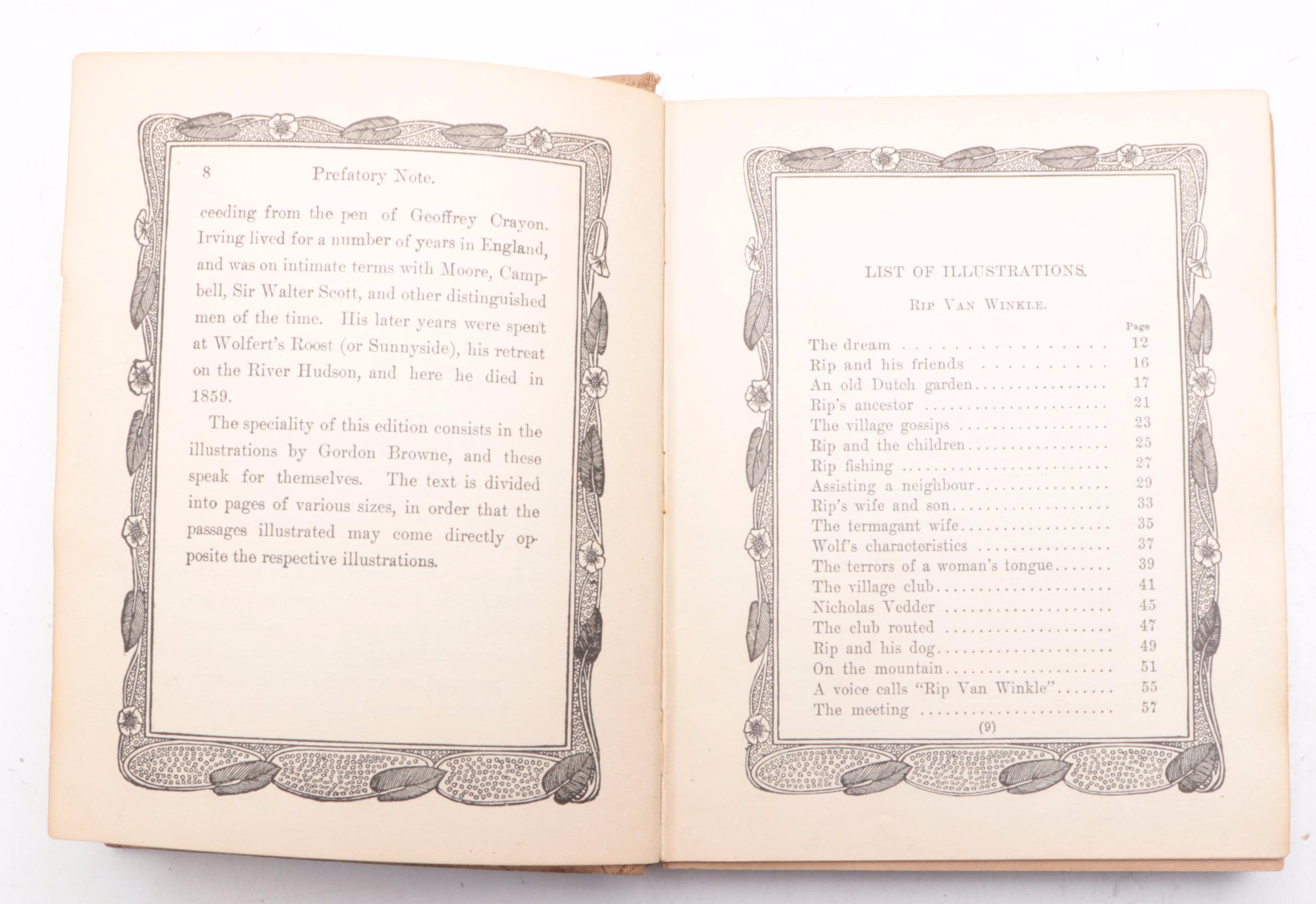 "Rip Van Winkle" by Washington Irving with "The Works of Arthur Conan Doyle"