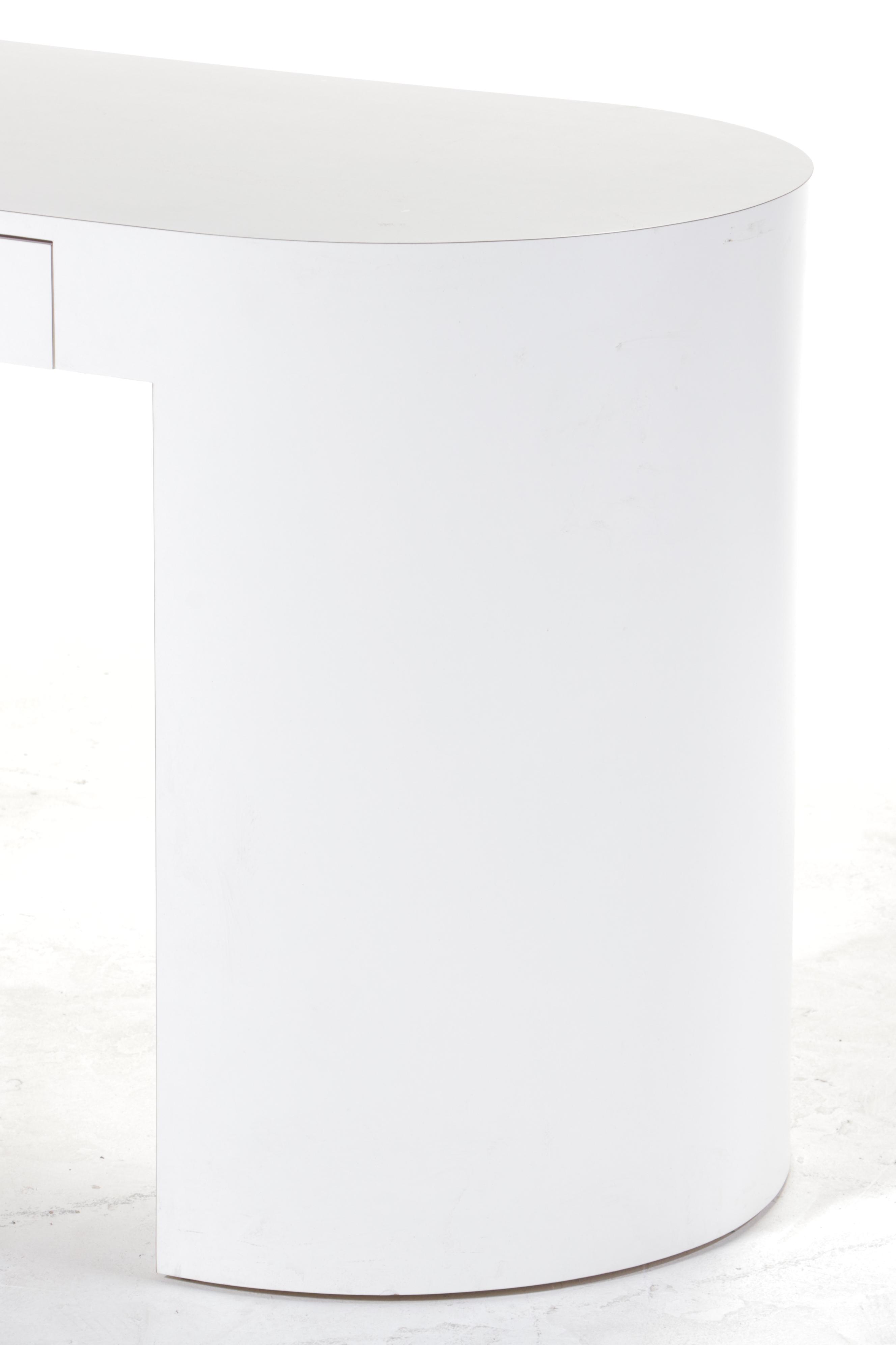 Post Modernist White Laminate Single-Drawer Desk, Late 20th Century