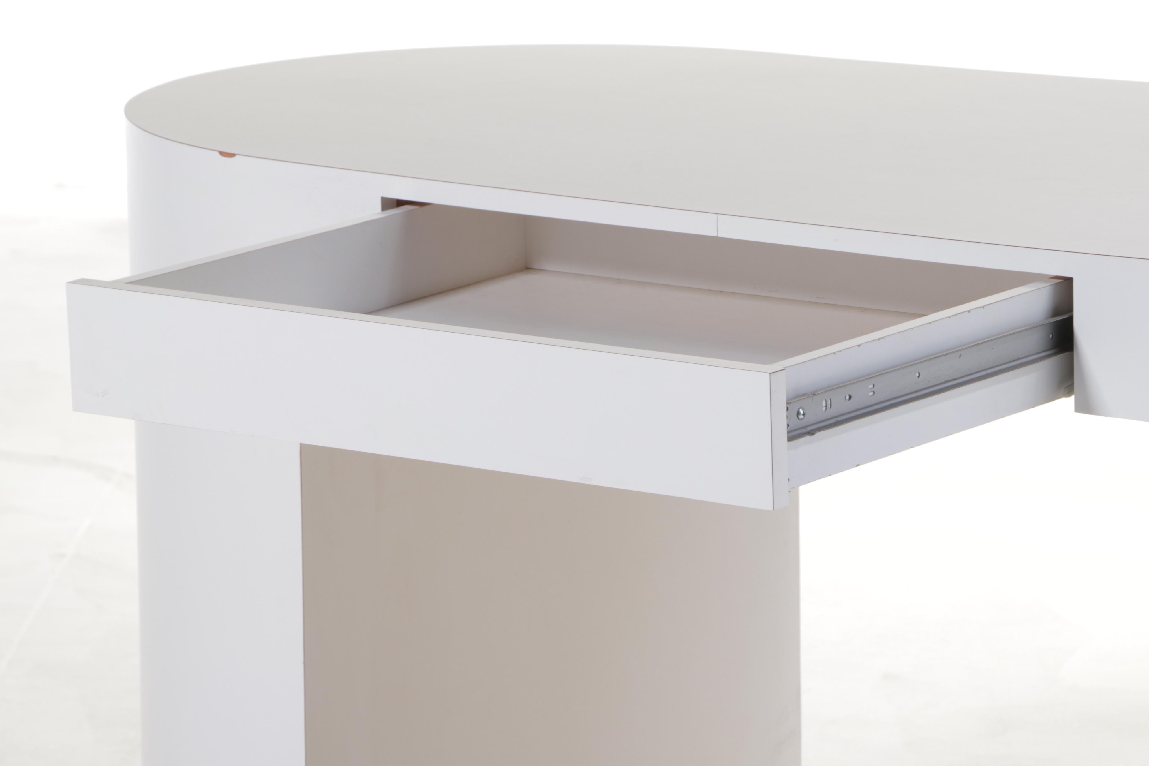 Post Modernist White Laminate Single-Drawer Desk, Late 20th Century