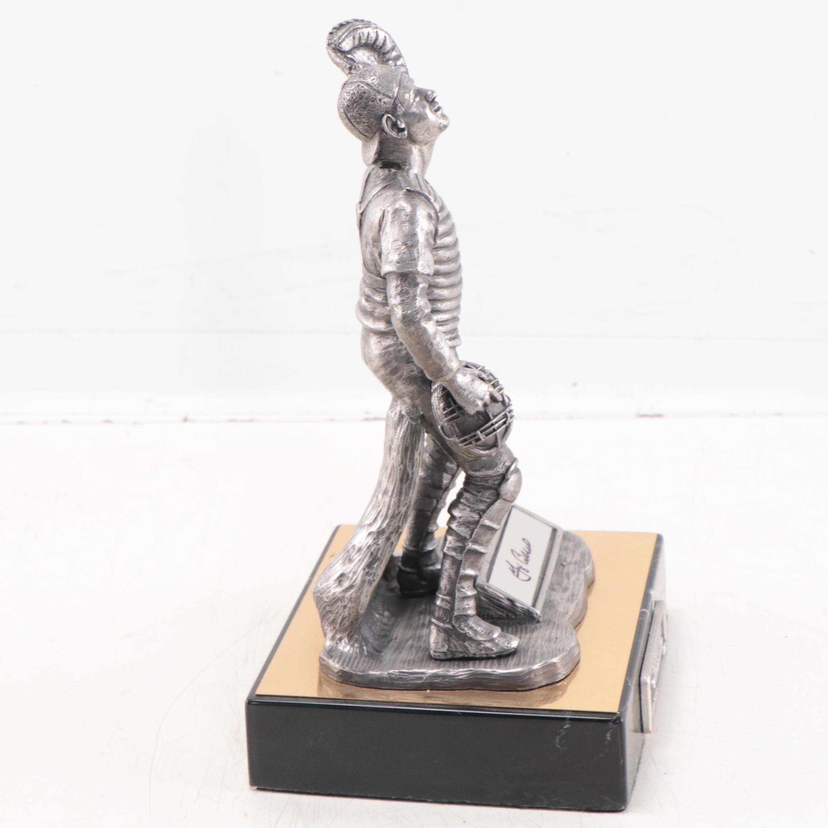 Yogi Berra Signed "The Legend Lives" Pewter Sculpture by Michael Ricker 1997