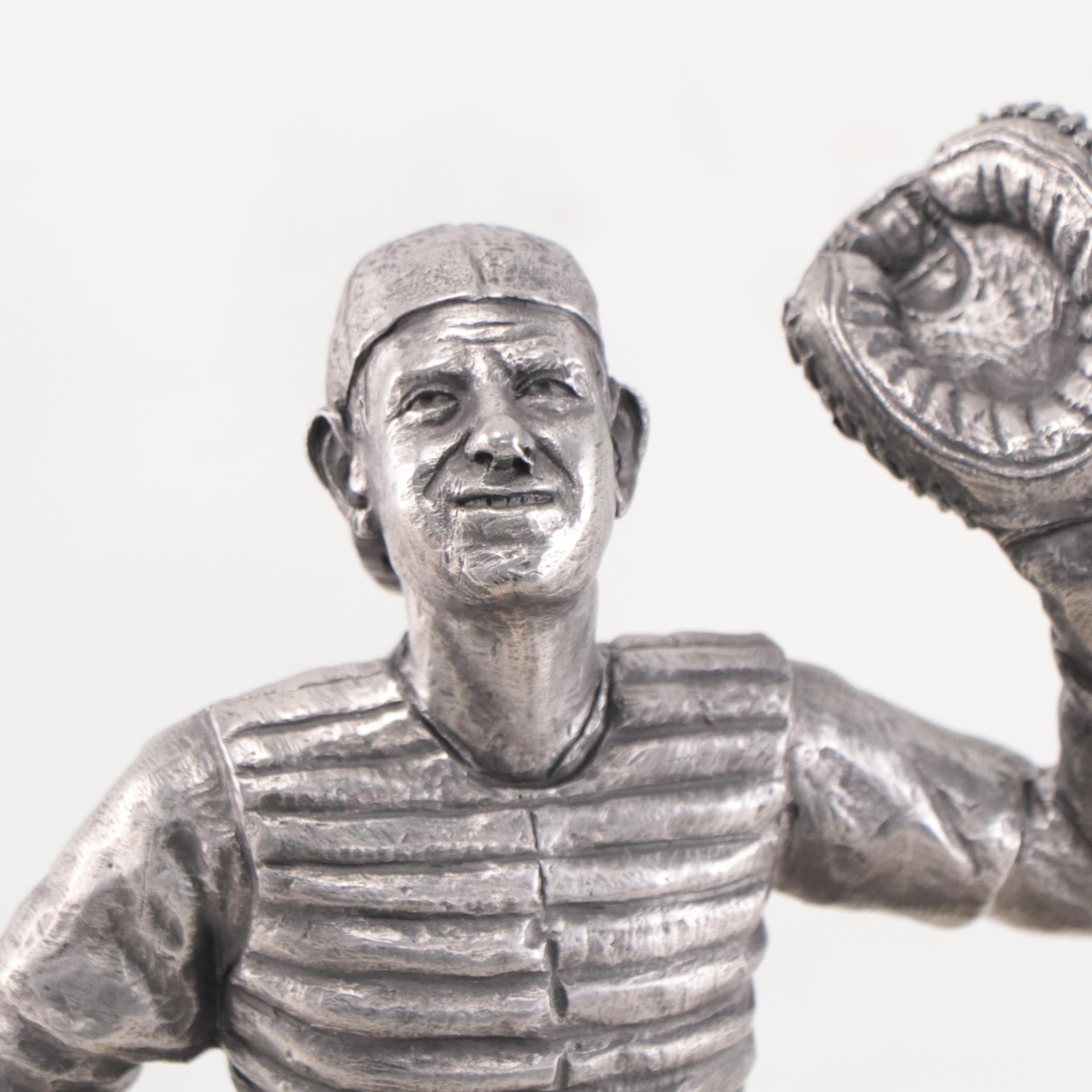Yogi Berra Signed "The Legend Lives" Pewter Sculpture by Michael Ricker 1997