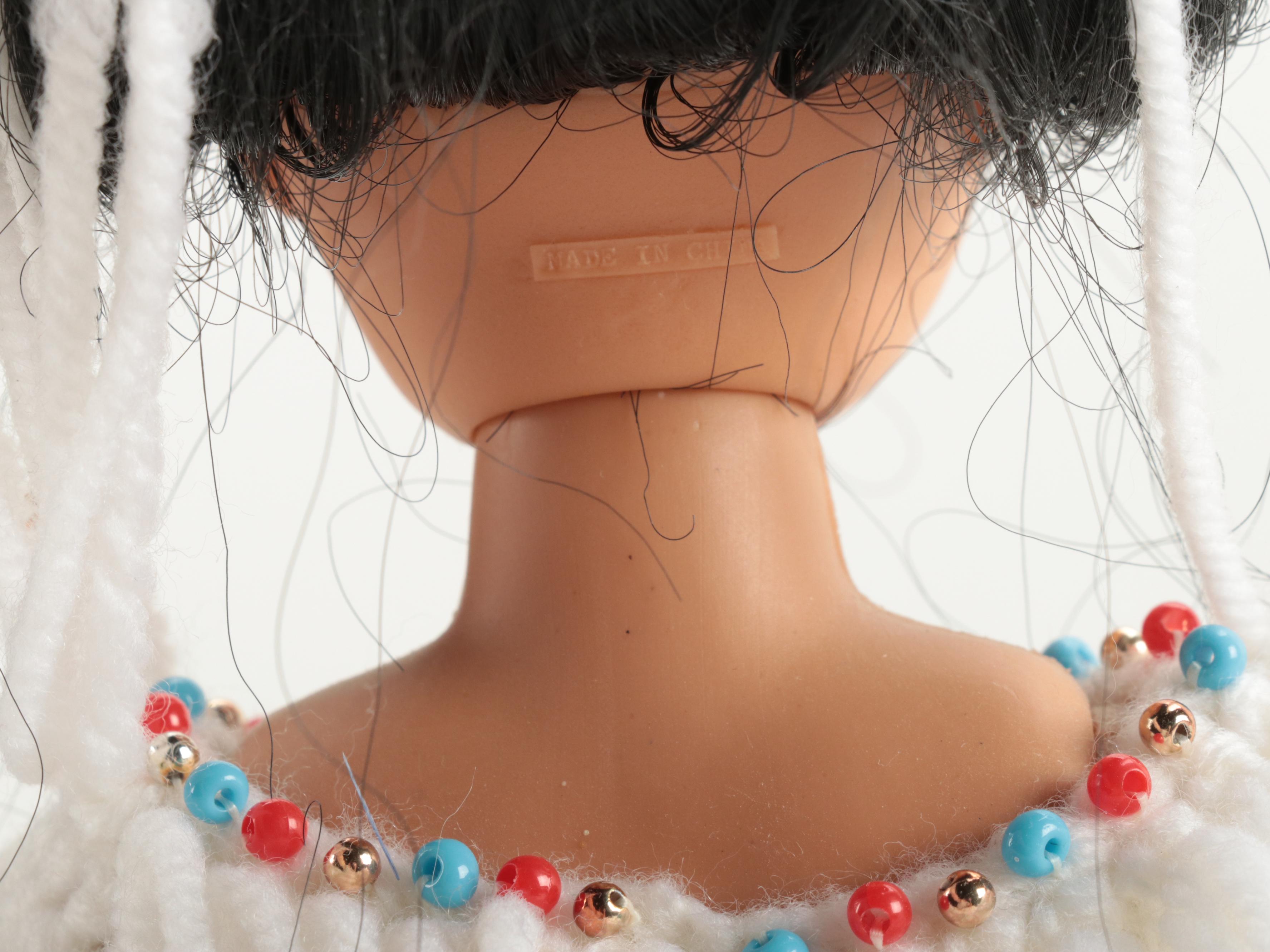 Native American Style Doll with Handmade Crochet Dress