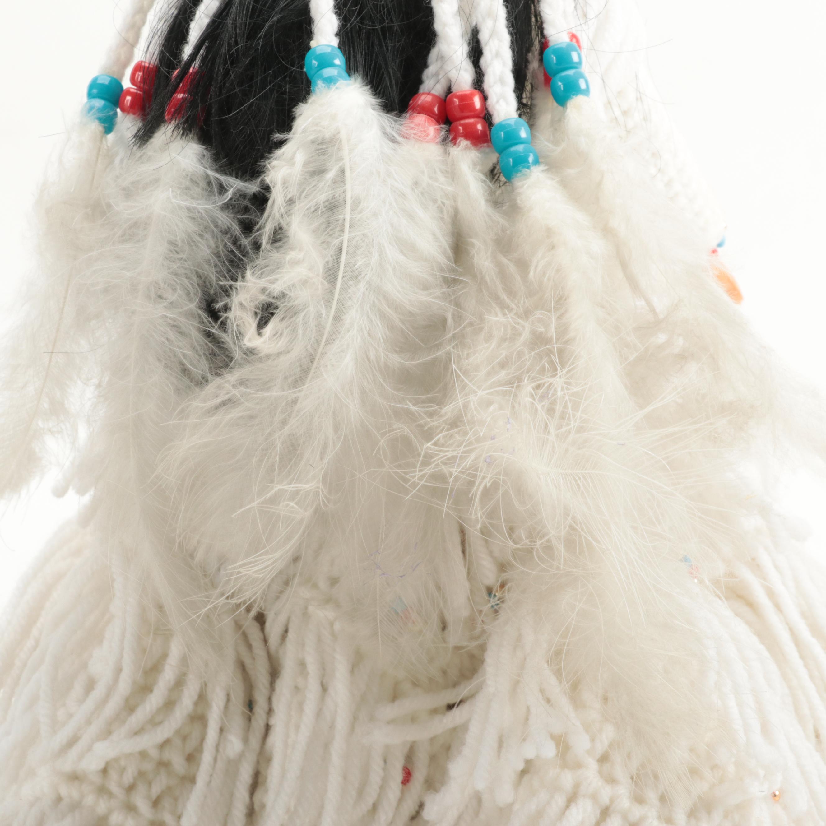 Native American Style Doll with Handmade Crochet Dress