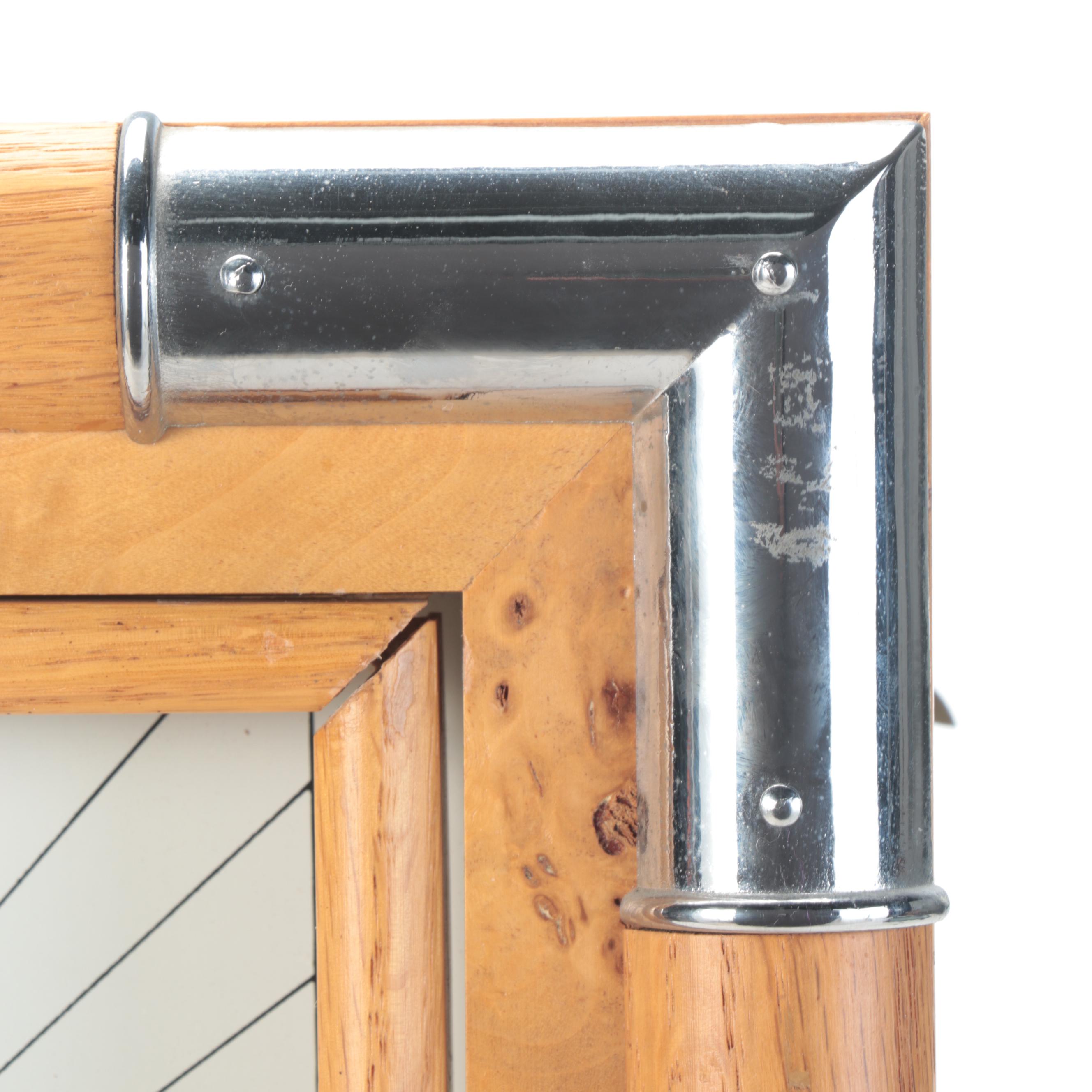 Howard Miller Burlwood and Chrome Regulator Wall Clock