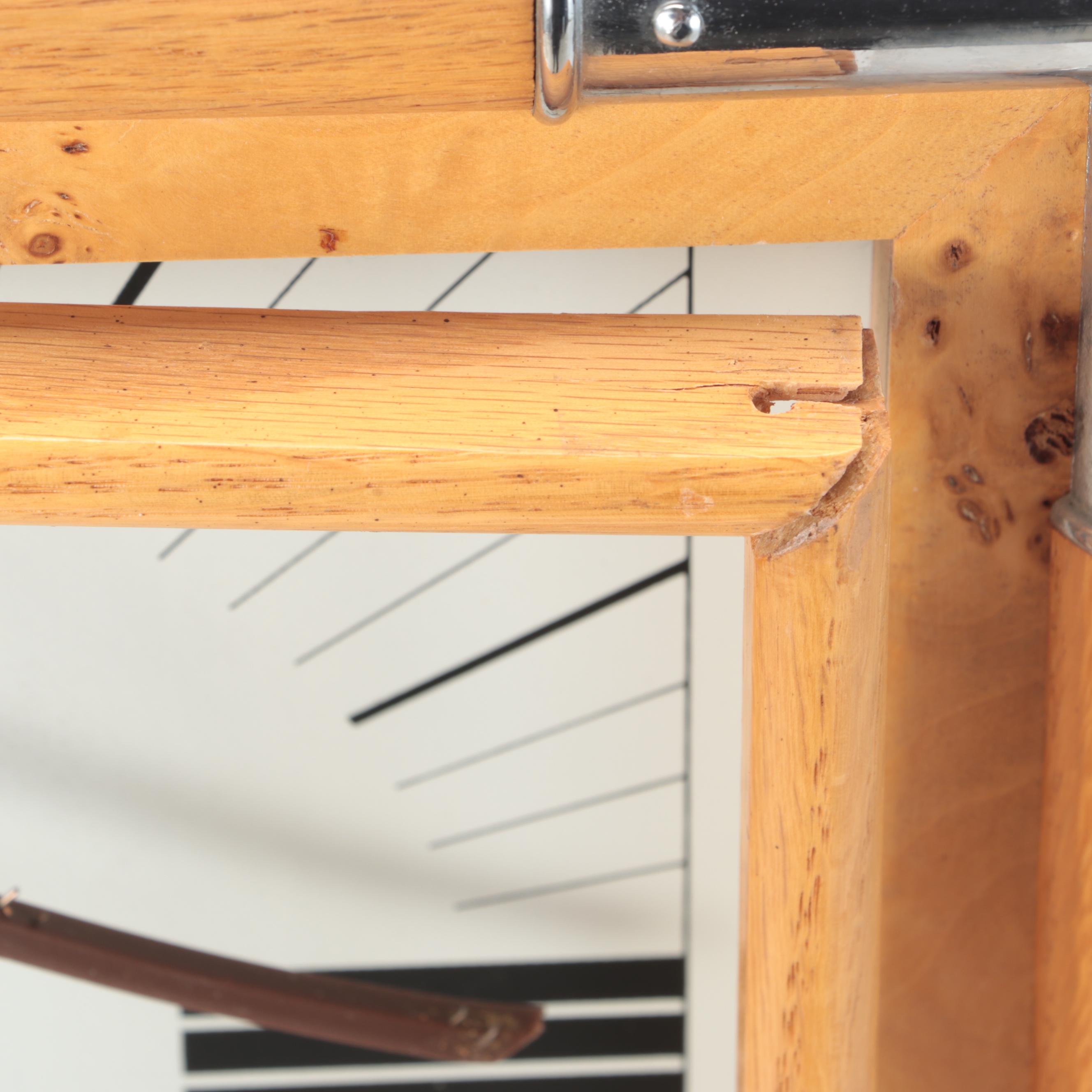 Howard Miller Burlwood and Chrome Regulator Wall Clock