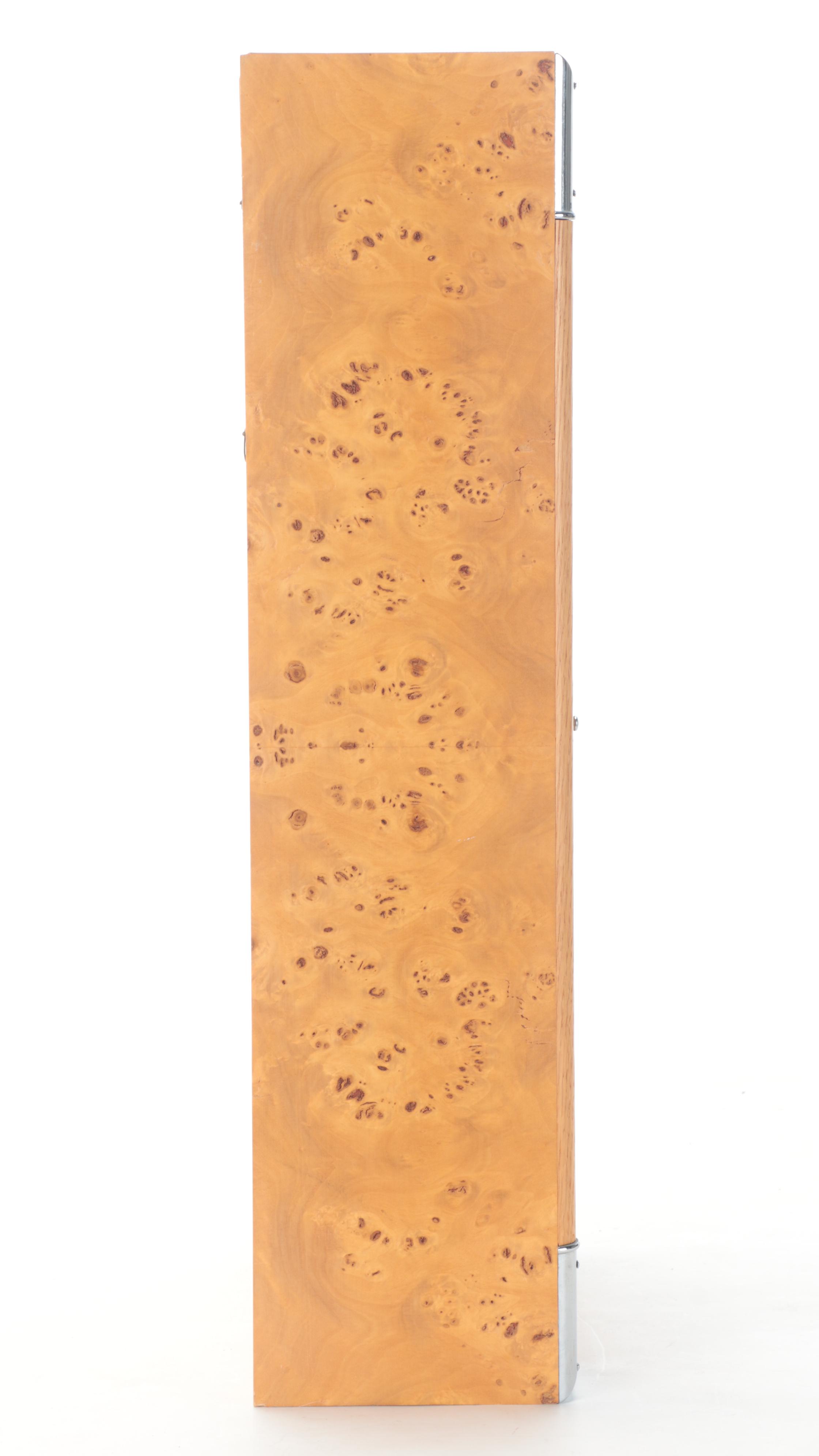 Howard Miller Burlwood and Chrome Regulator Wall Clock