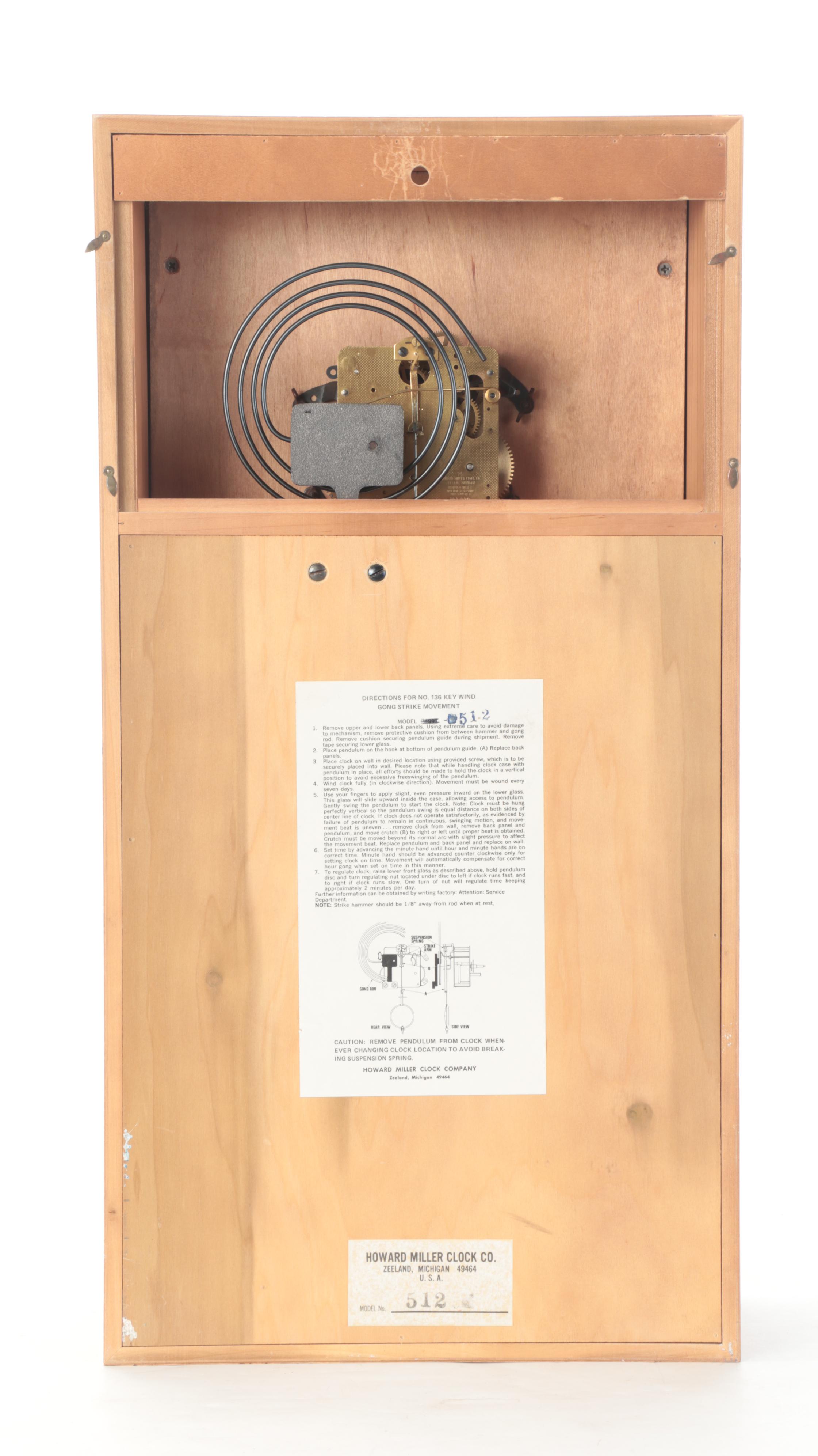 Howard Miller Burlwood and Chrome Regulator Wall Clock