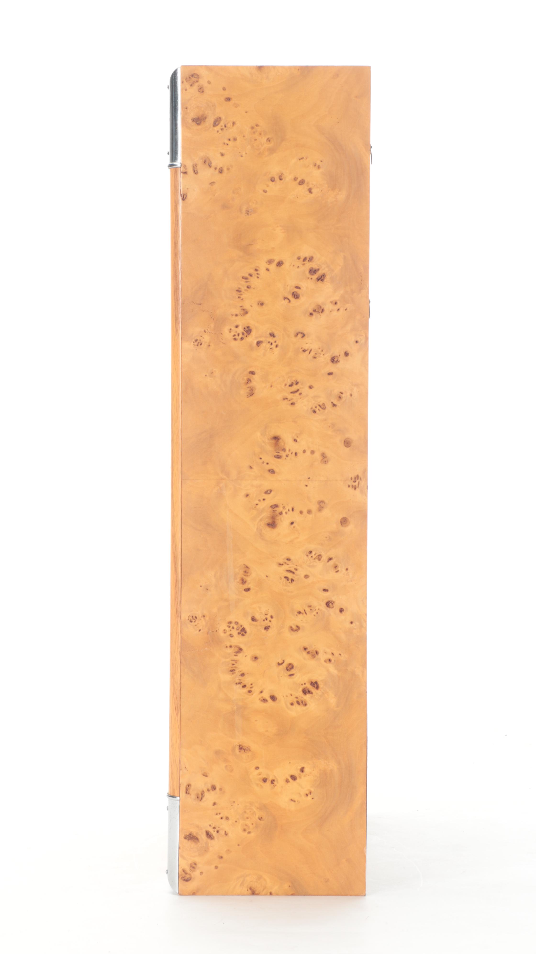 Howard Miller Burlwood and Chrome Regulator Wall Clock