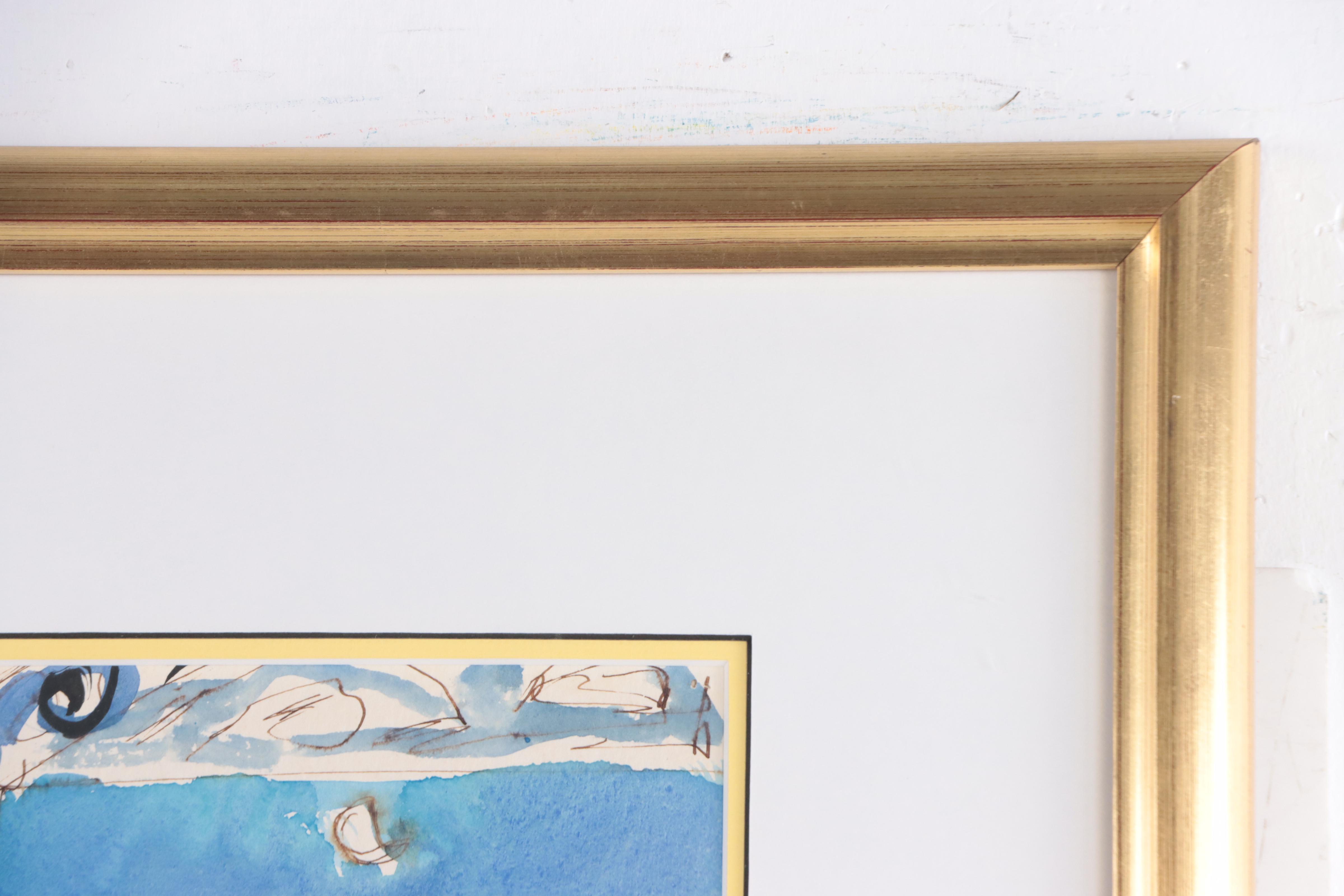 Jeremy Sherer Oberle Watercolor "Italian Teapot and Blue Plate," 1989