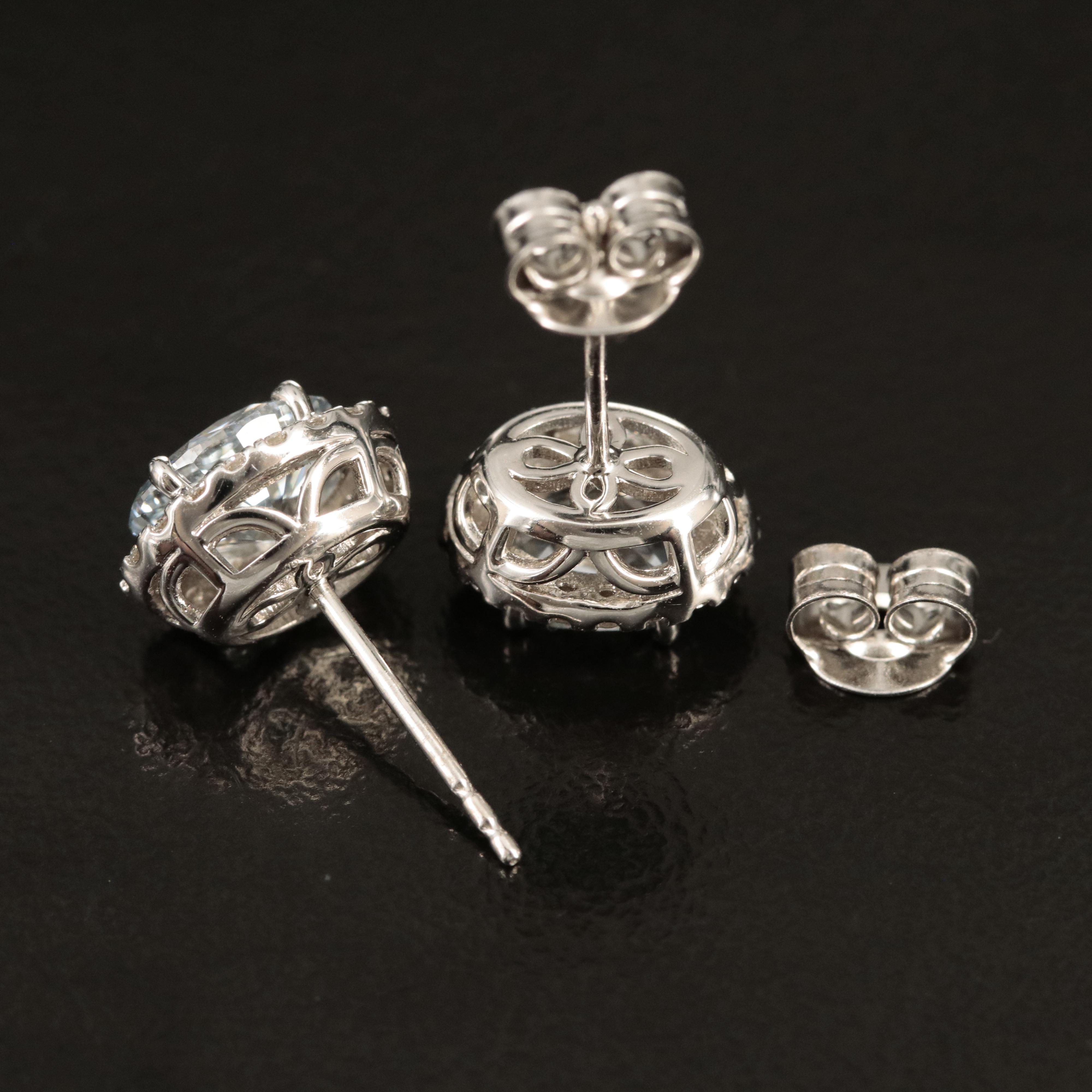 14K 2.25 CTW Lab Grown Diamond Halo Stud Earrings