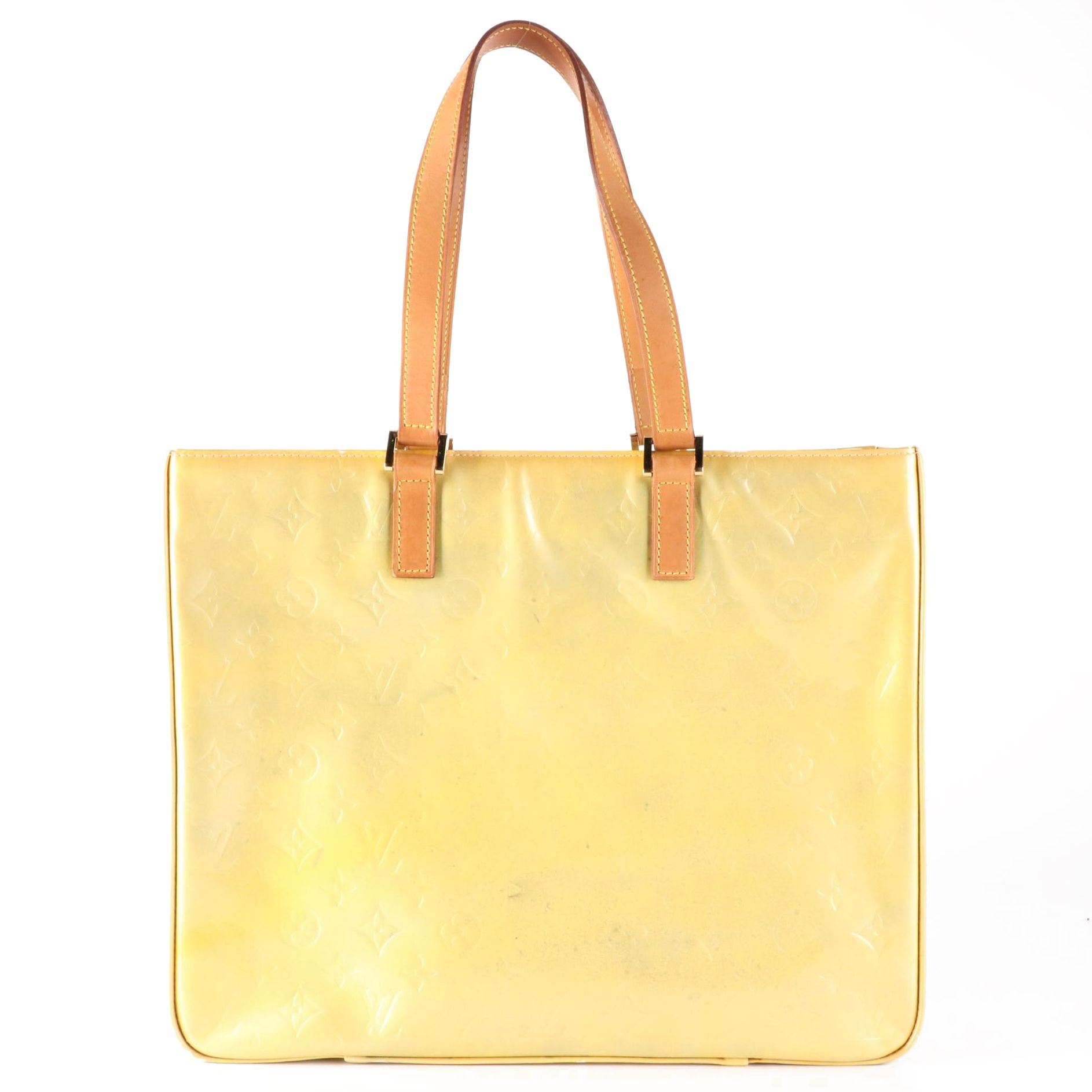 Louis Vuitton Columbus Shoulder Bag in Monogram Vernis and Vachetta Leather