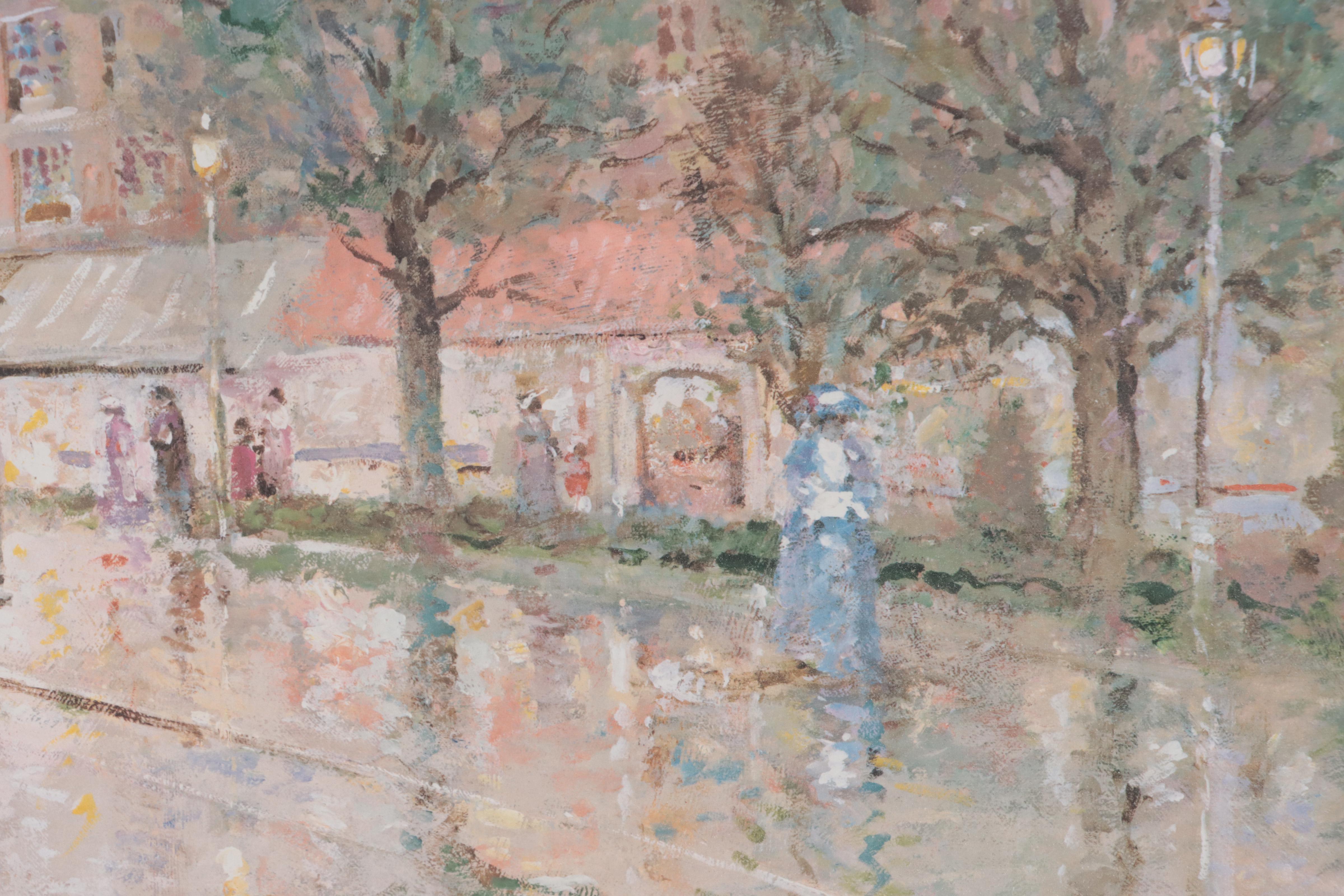 L. Gordon Offset Lithograph "Evening Ride"