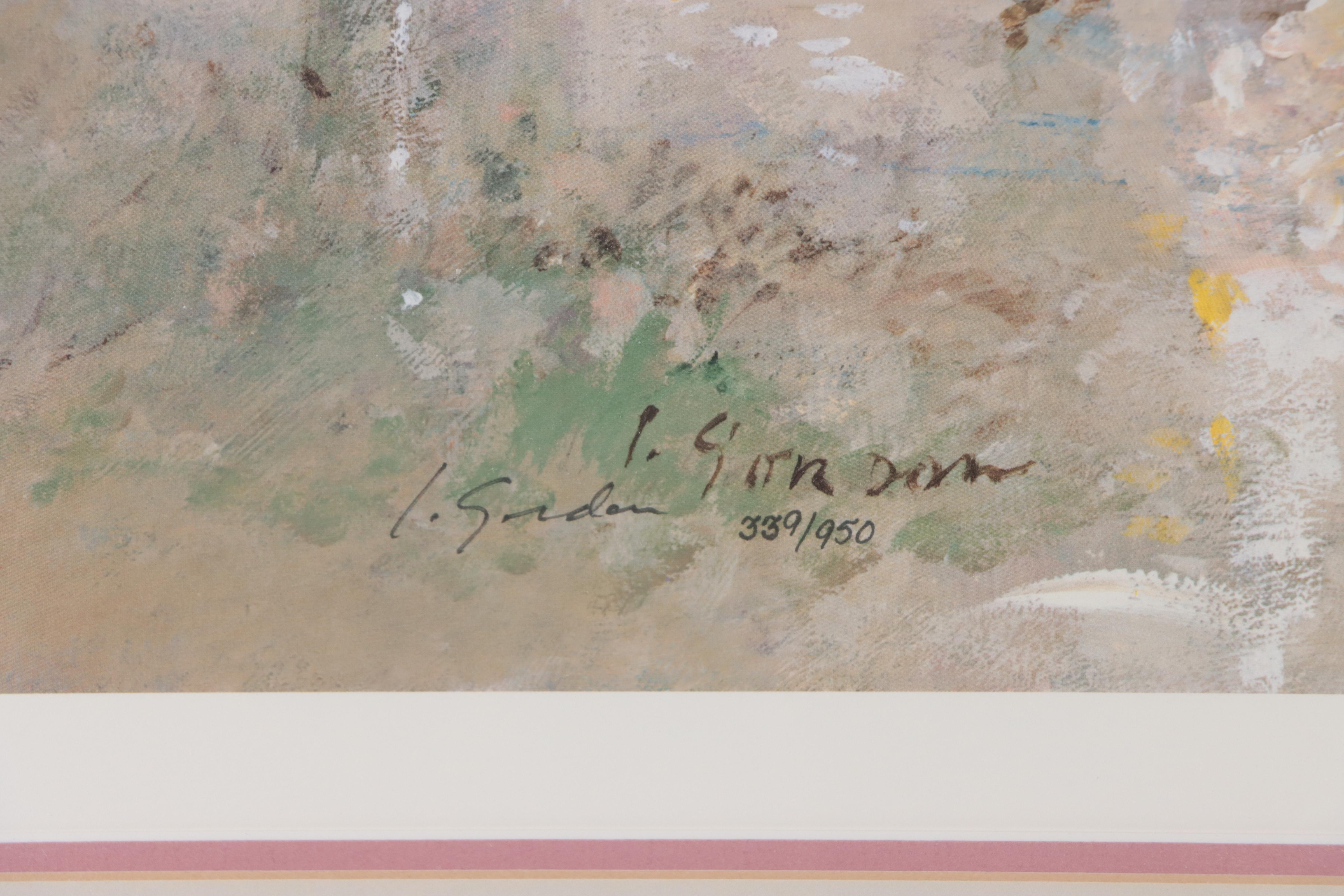 L. Gordon Offset Lithograph "Evening Ride"