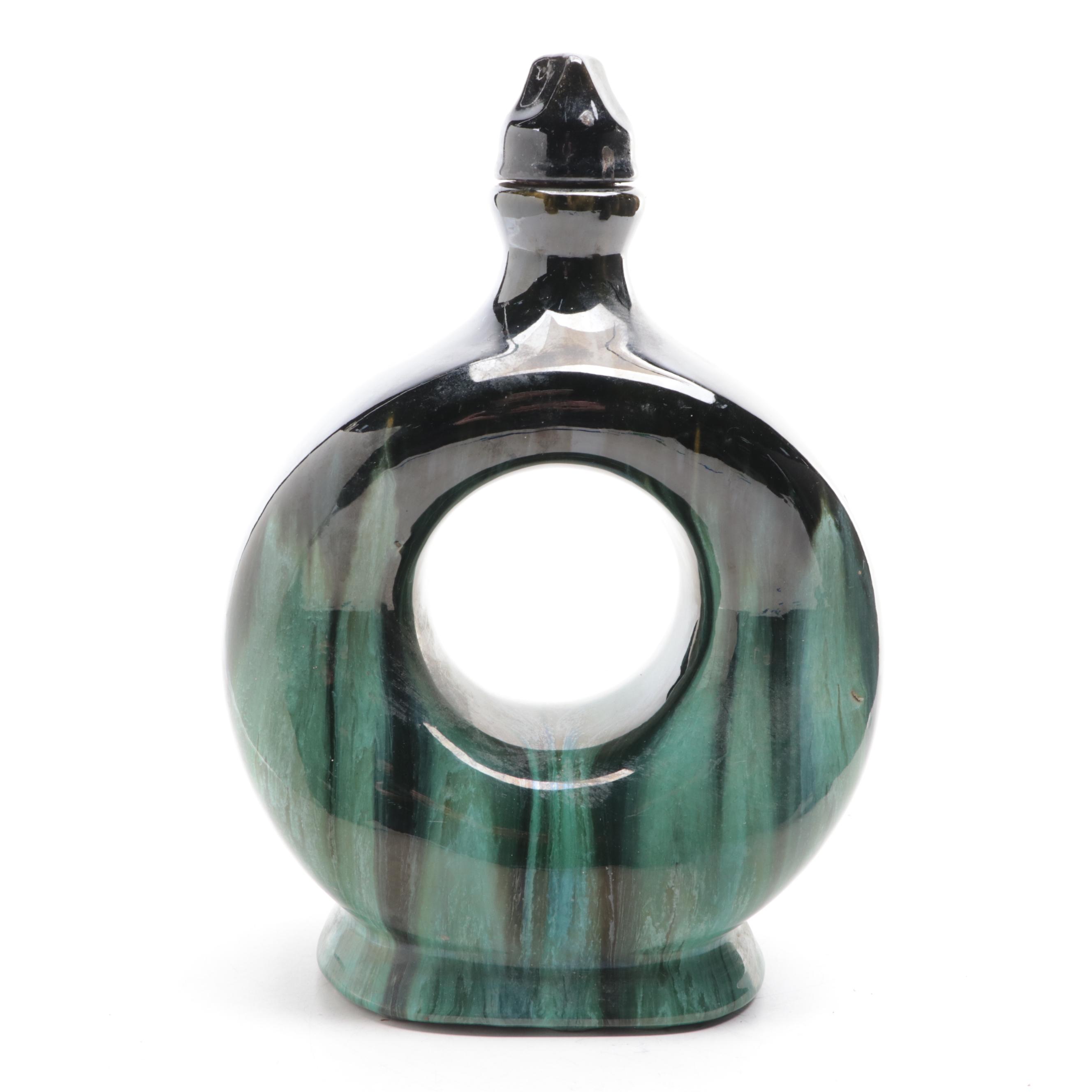 High Gloss Ceramic Decanter Music Box with Two High Gloss Ceramic Table Vases