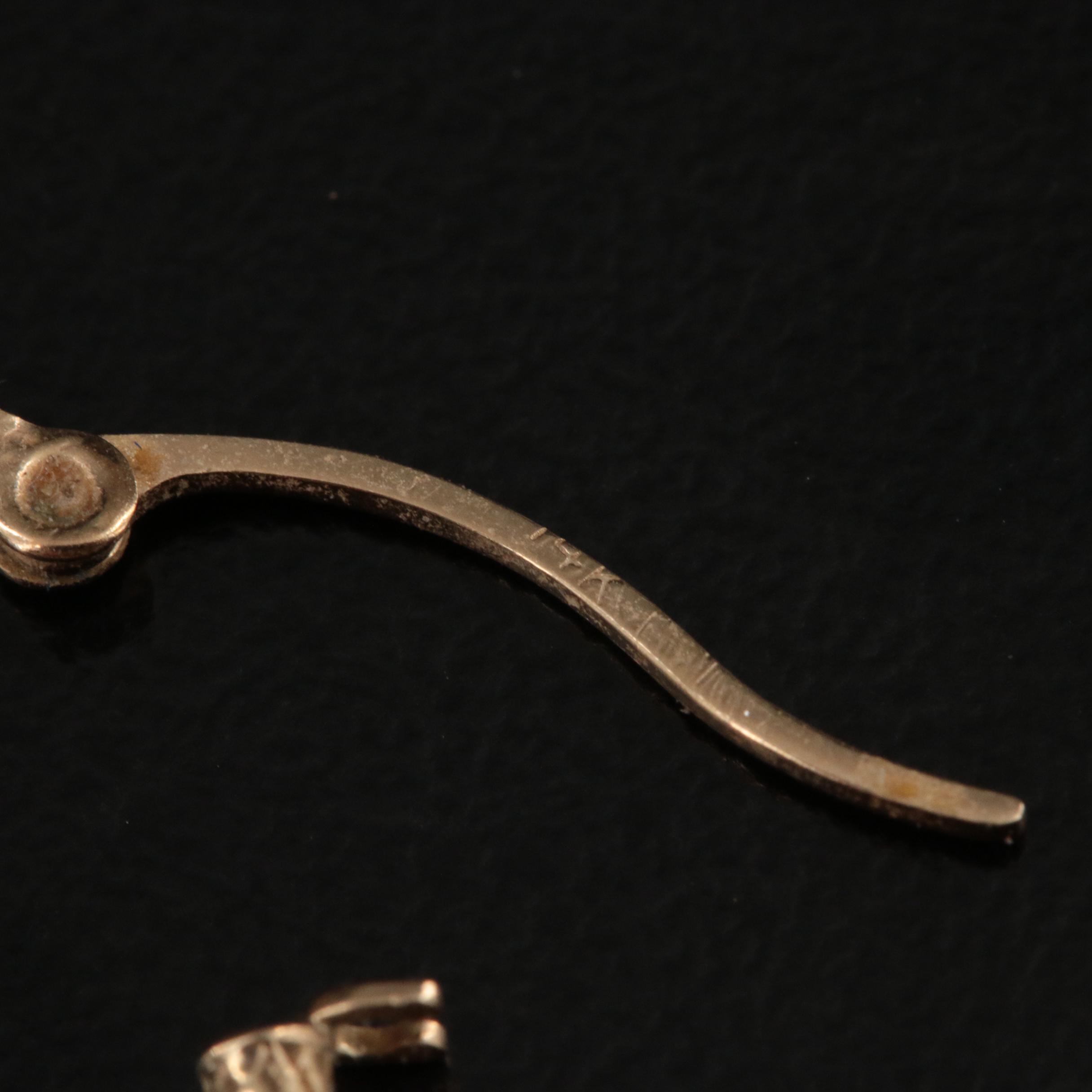 14K Textured Hoop Earrings