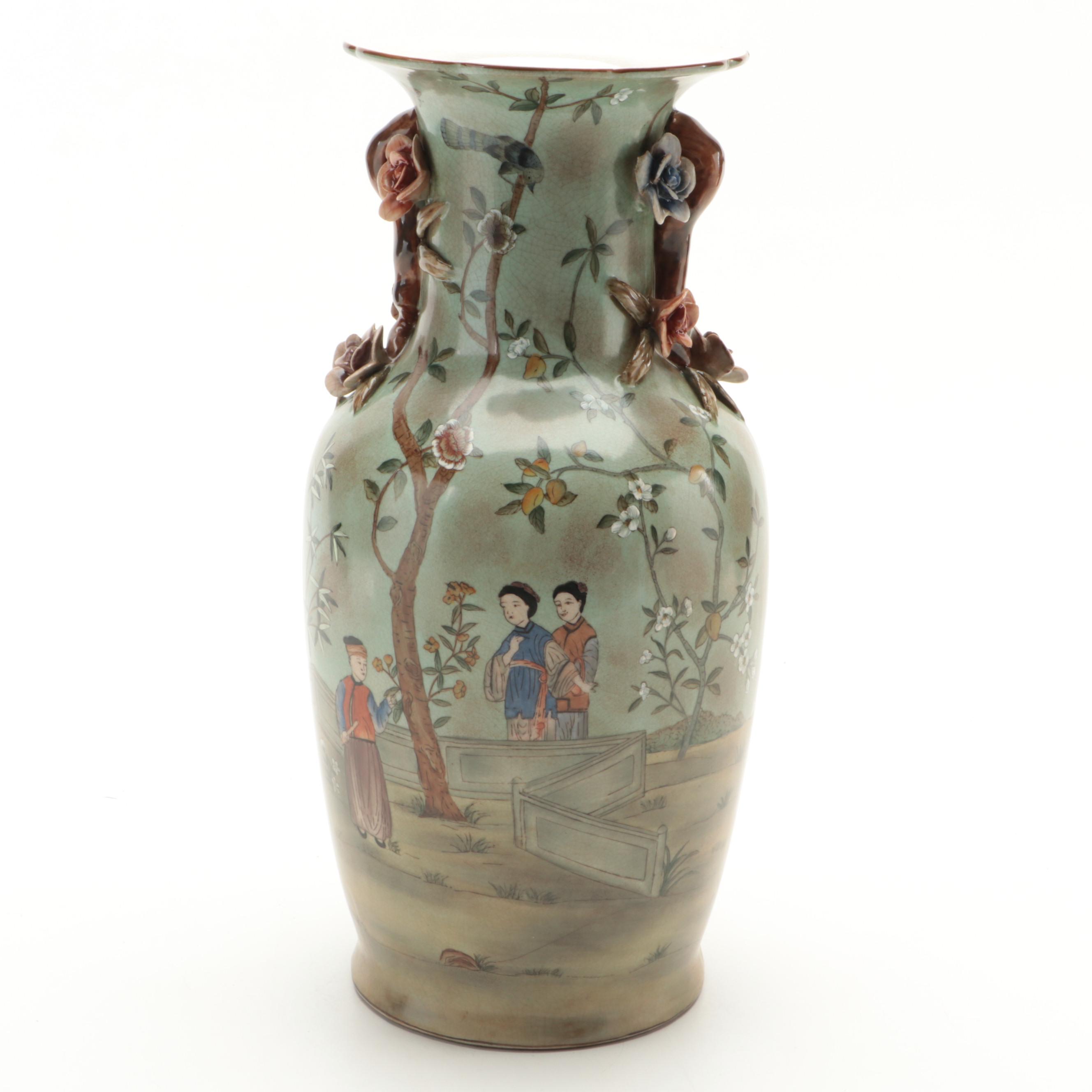 Wong Lee Chinese Brass Footed and Other Porcelain Vases