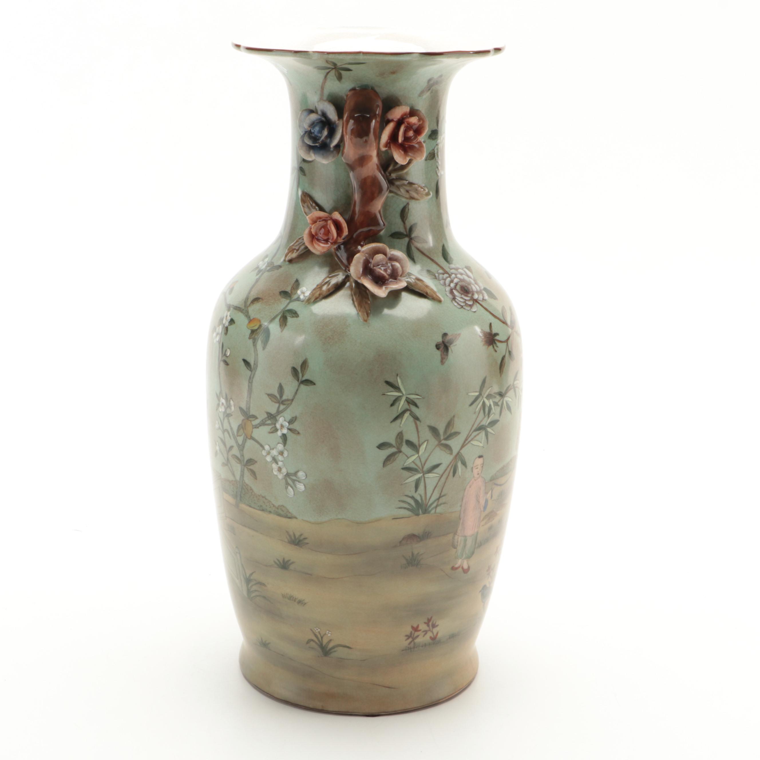 Wong Lee Chinese Brass Footed and Other Porcelain Vases