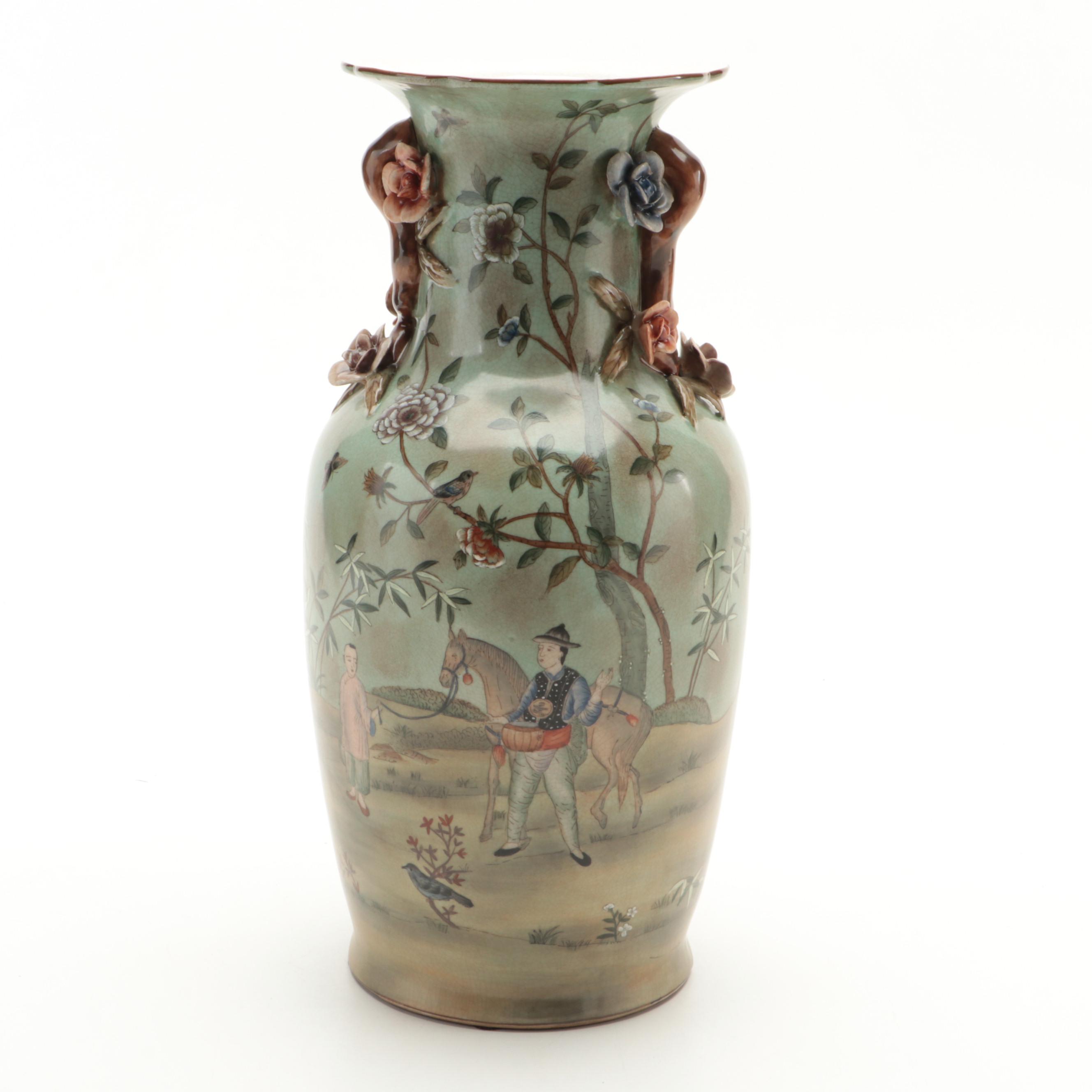 Wong Lee Chinese Brass Footed and Other Porcelain Vases