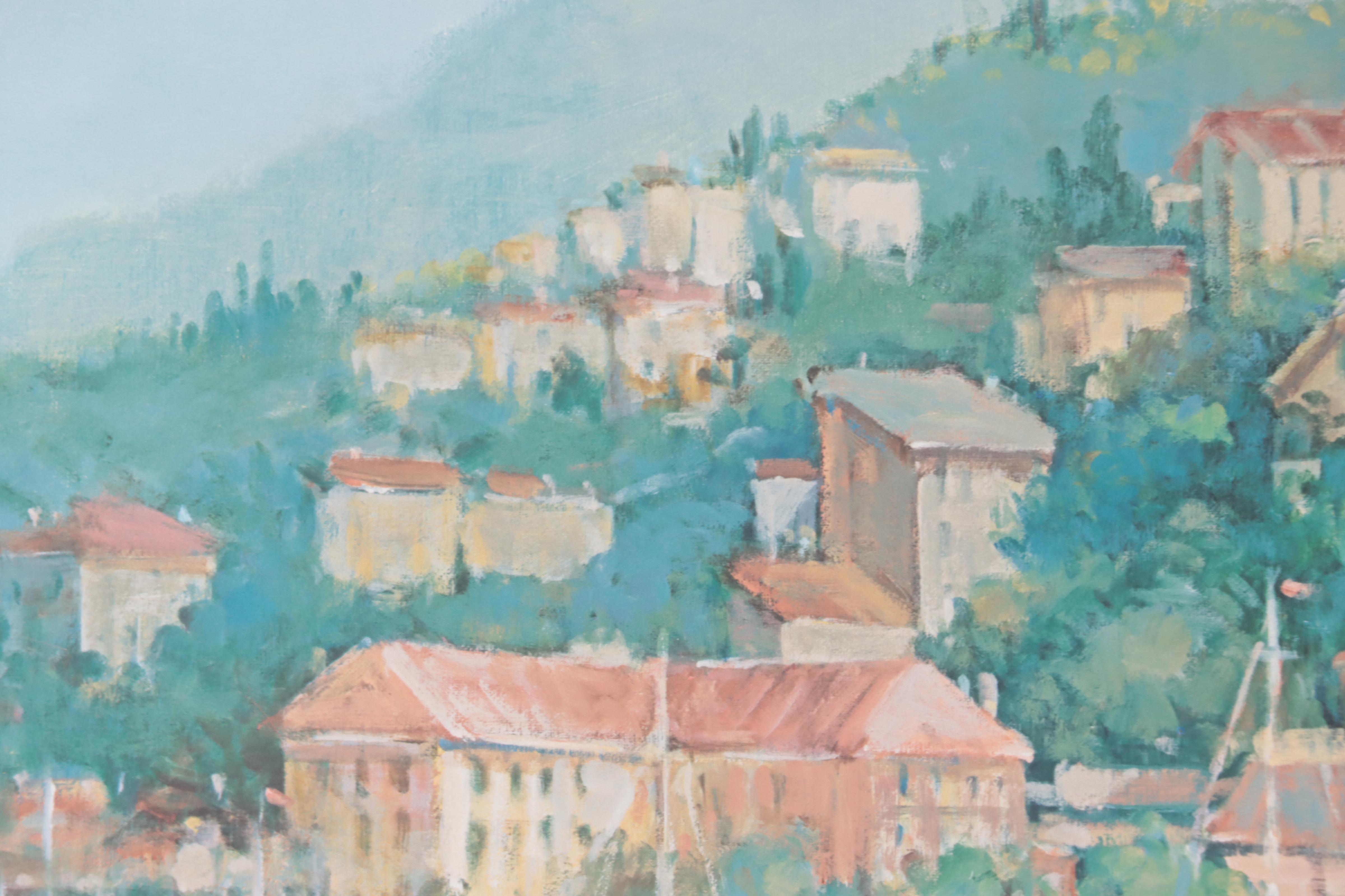 L. Gordon Offset Lithograph "Villas by the Sea," 1992