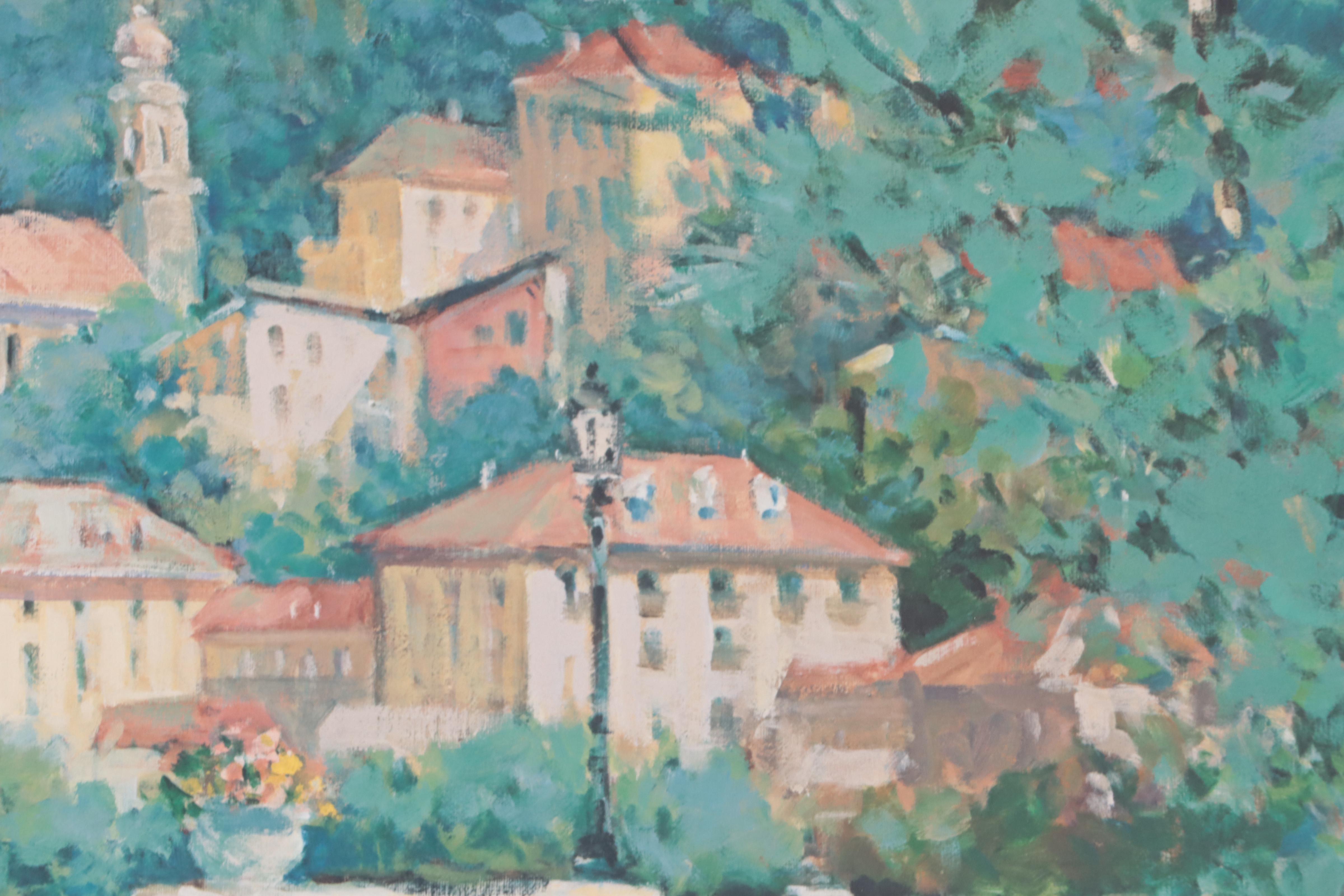 L. Gordon Offset Lithograph "Villas by the Sea," 1992