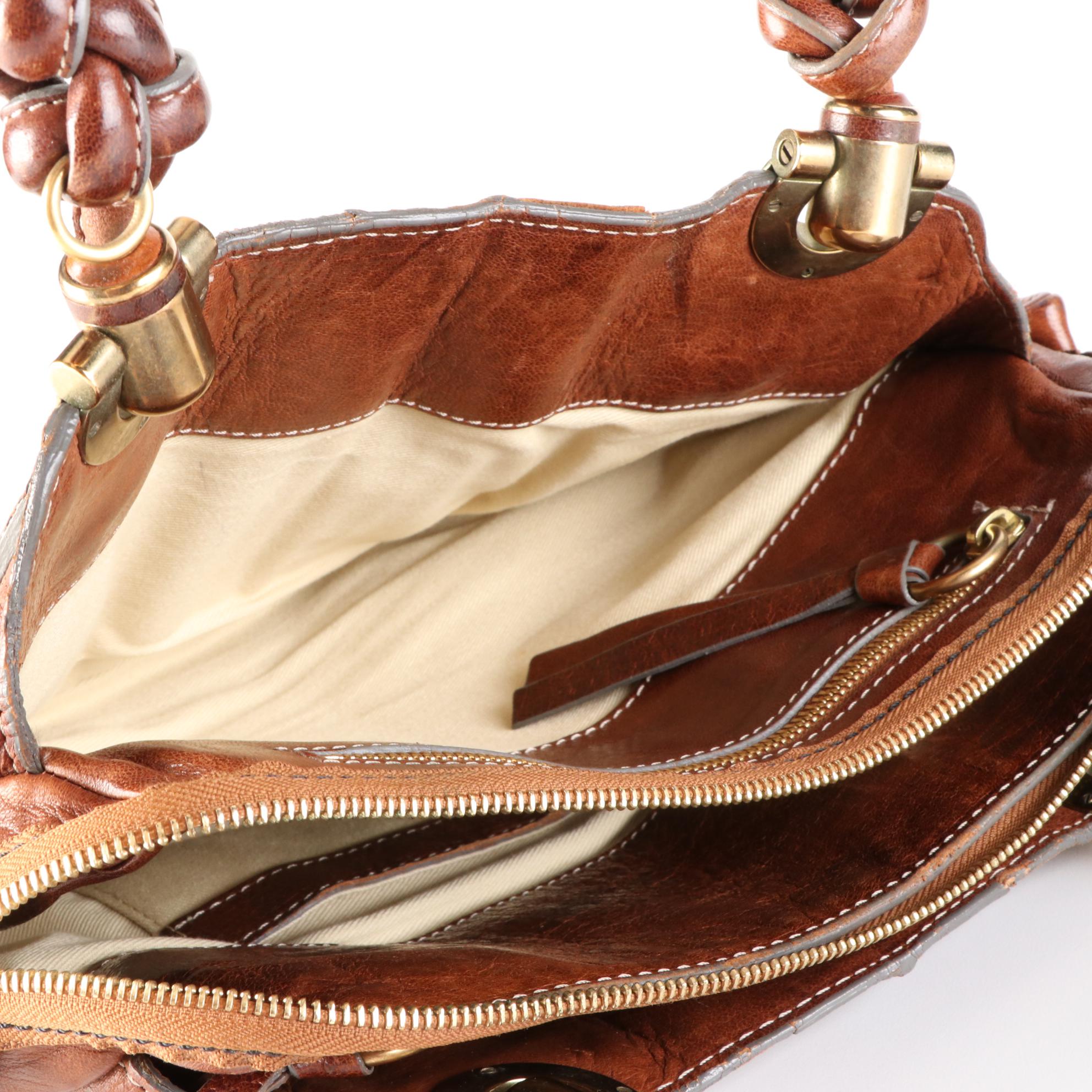 Chloé Leather Heloise Braided Handle Satchel