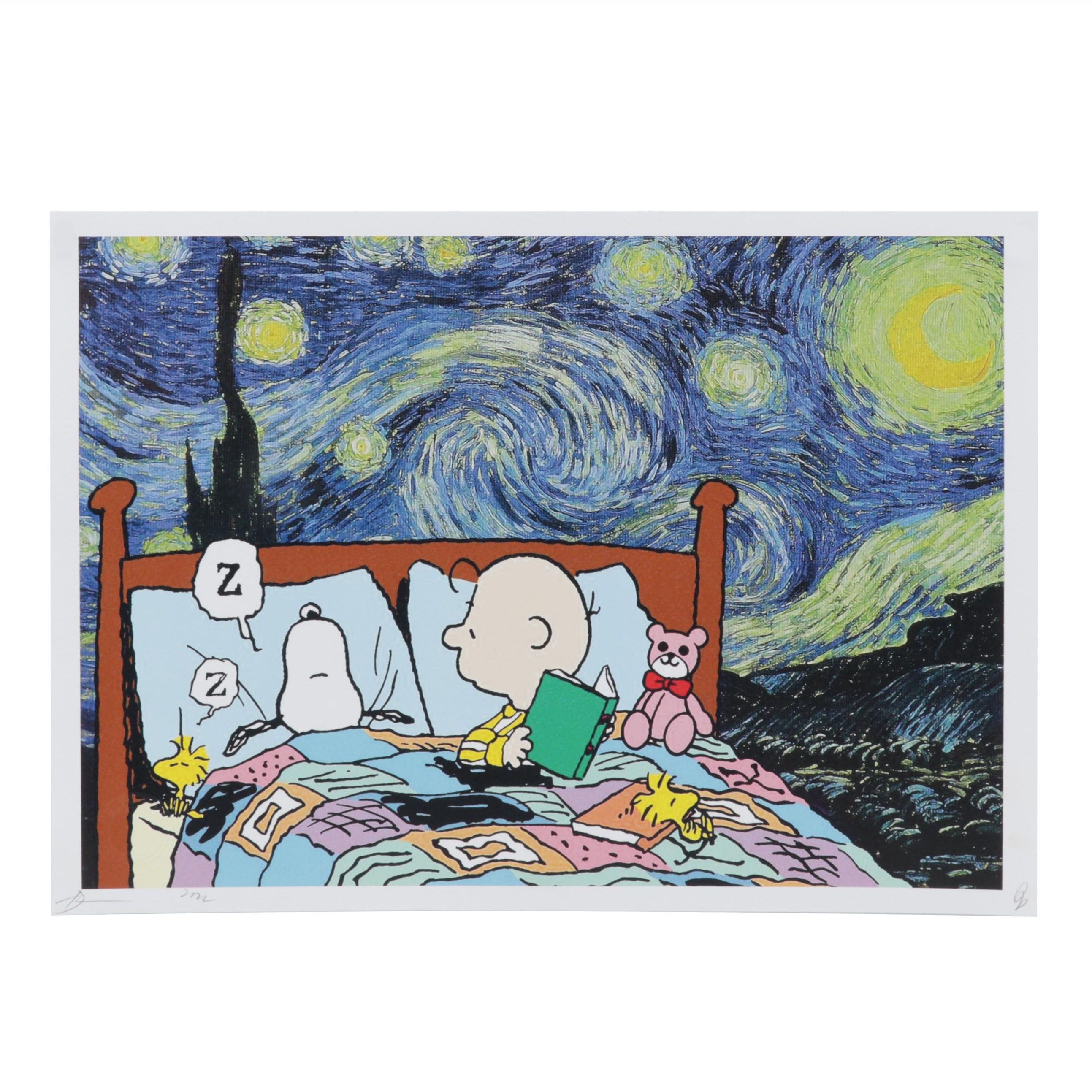 Death NYC Pop Art Graphic Print Homage to Van Gogh and Peanuts, 2022