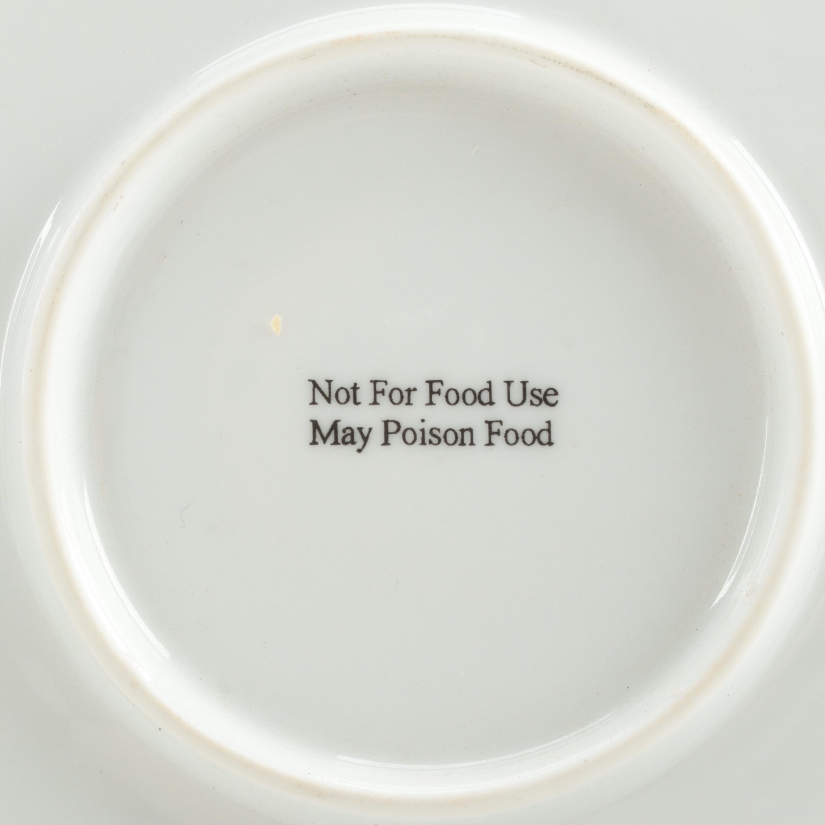 Vietri Ceramic Leaf Dish and Varied Floral Transfer-Decorated Plates