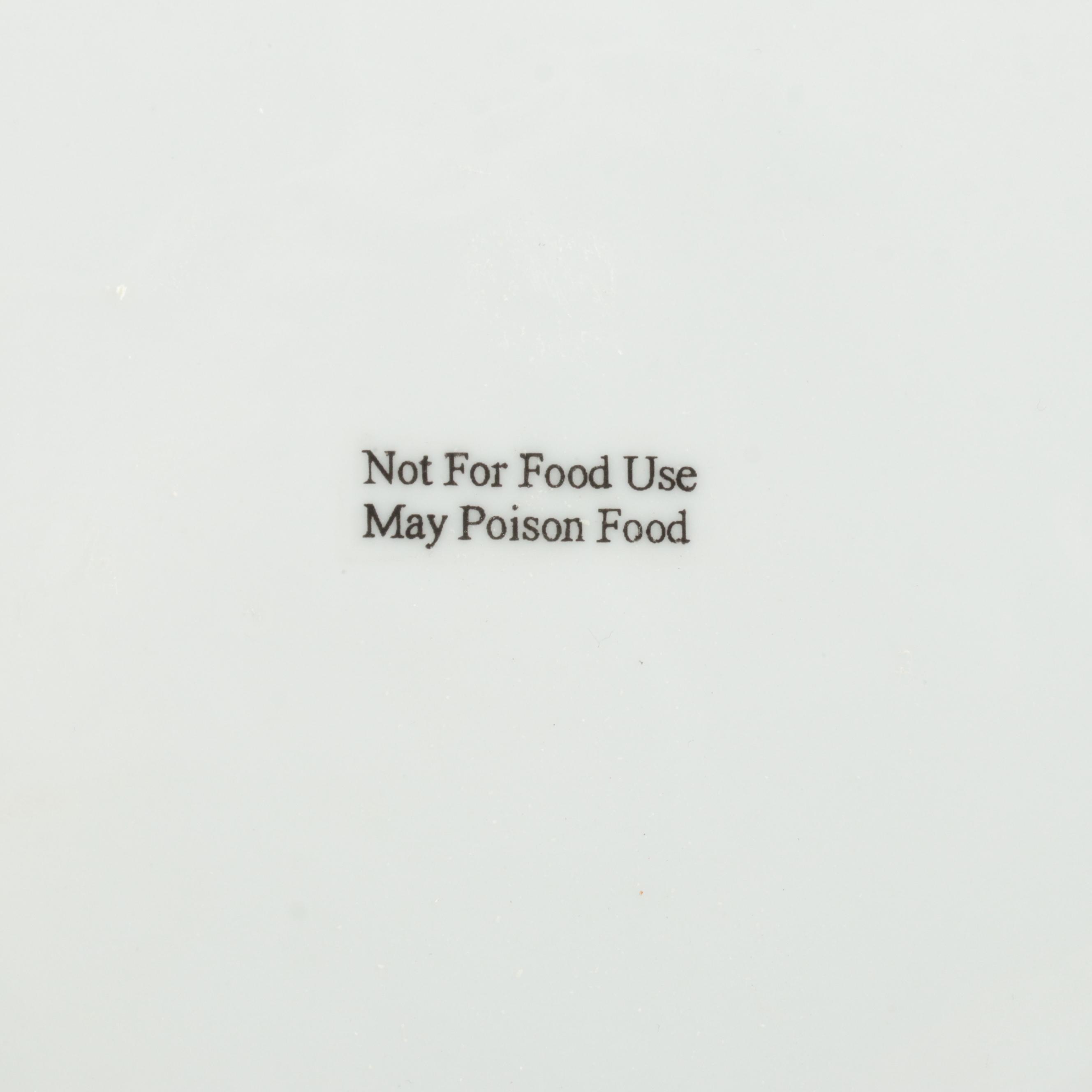 Vietri Ceramic Leaf Dish and Varied Floral Transfer-Decorated Plates