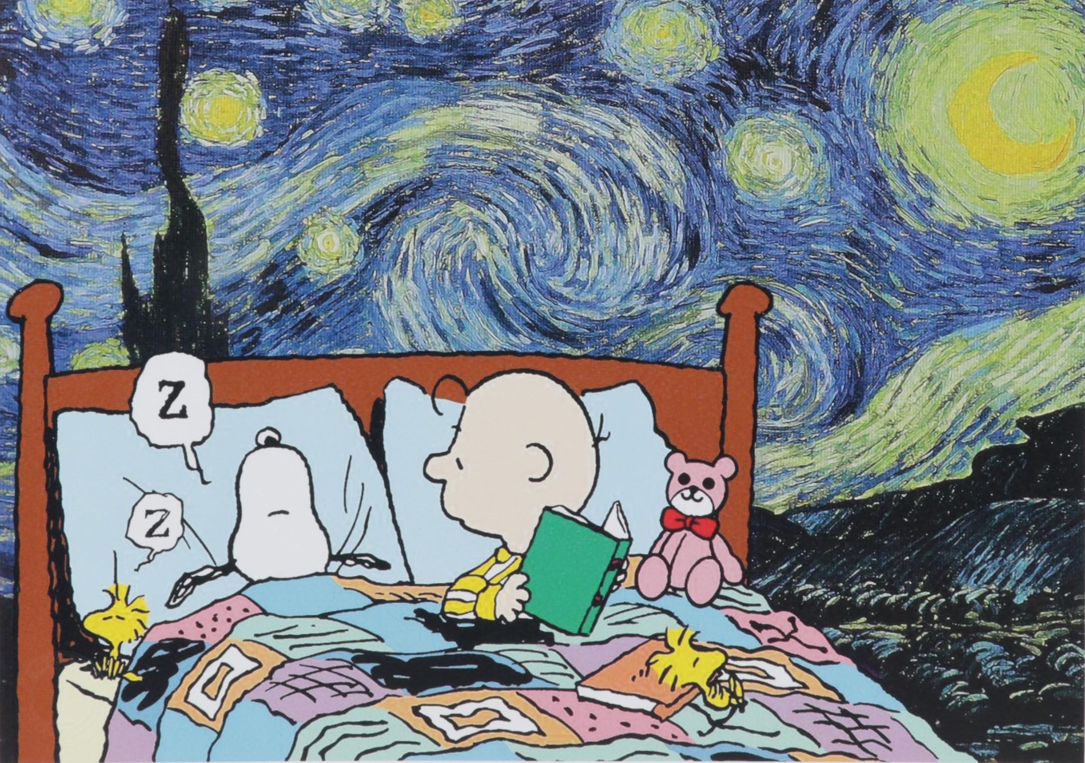 Death NYC Pop Art Graphic Print Homage to Van Gogh and Peanuts, 2022