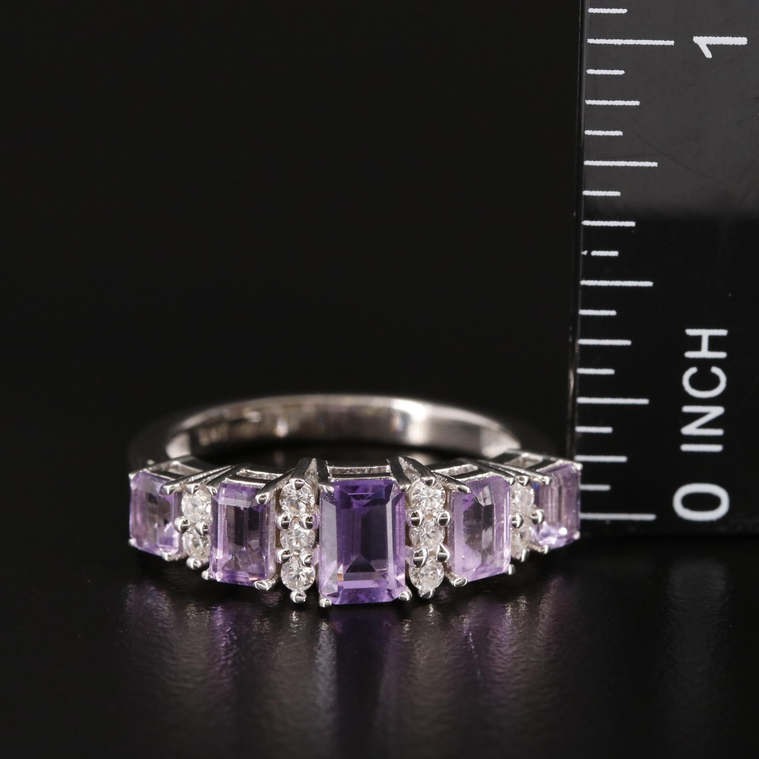 Sterling Amethyst and White Topaz Ring