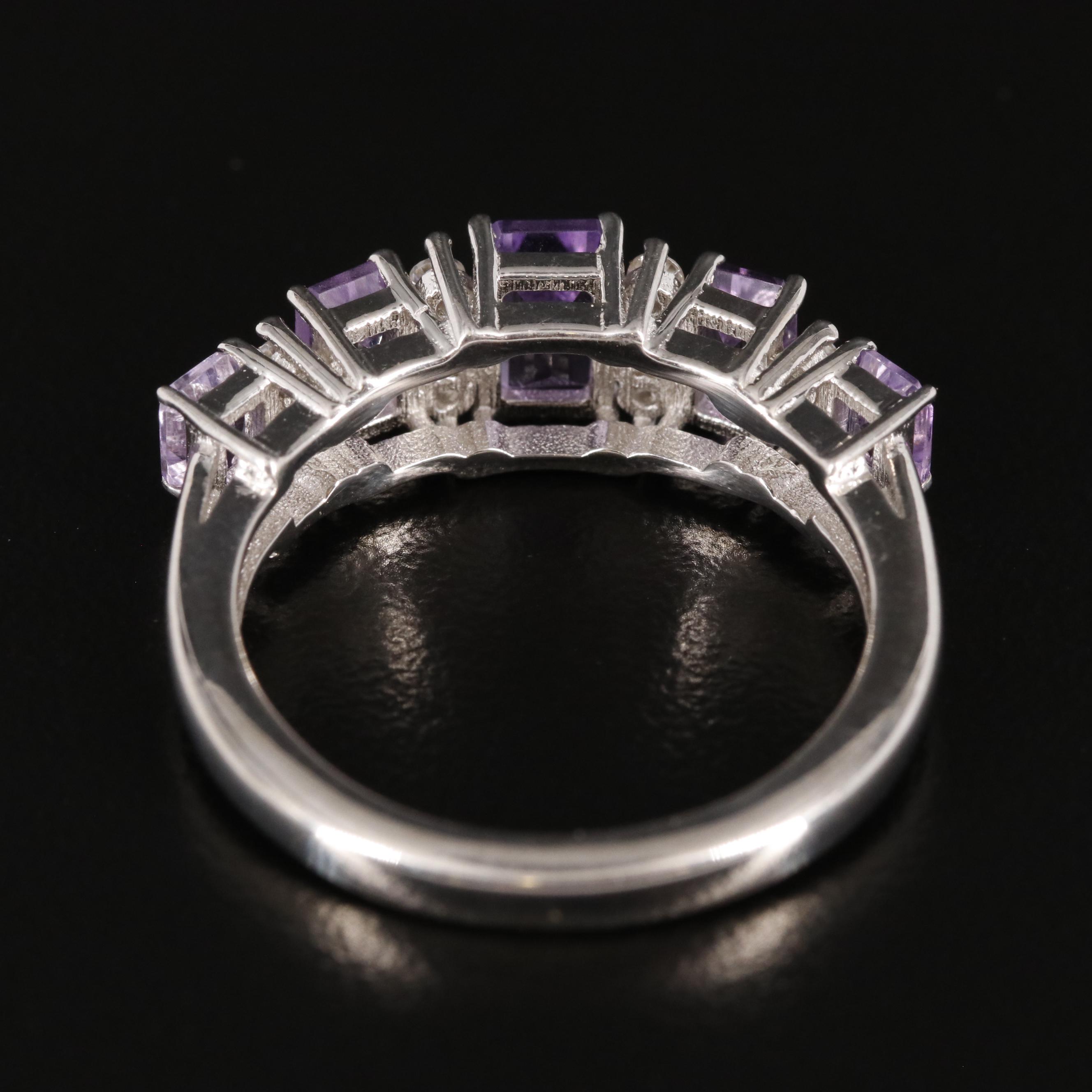 Sterling Amethyst and White Topaz Ring