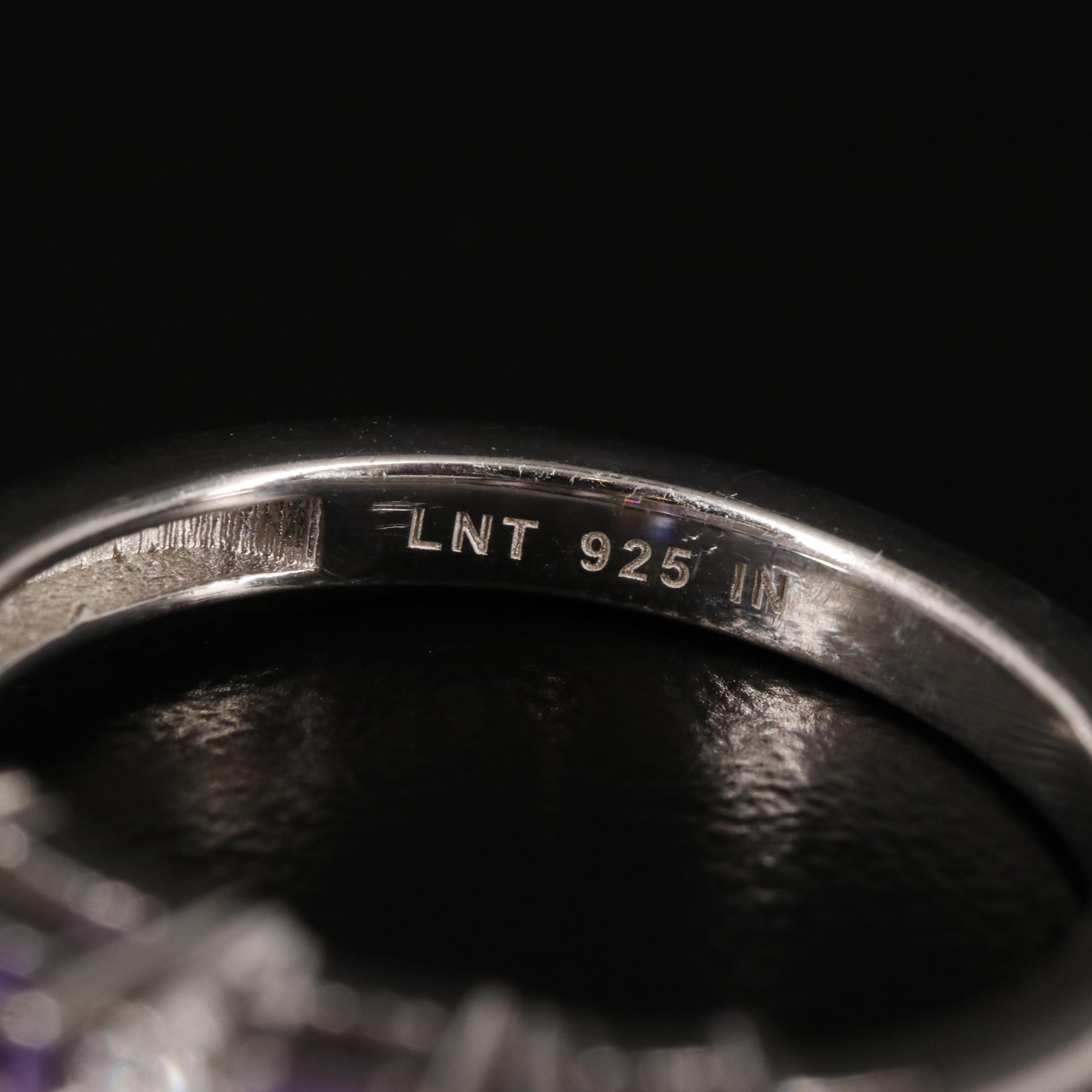 Sterling Amethyst and White Topaz Ring