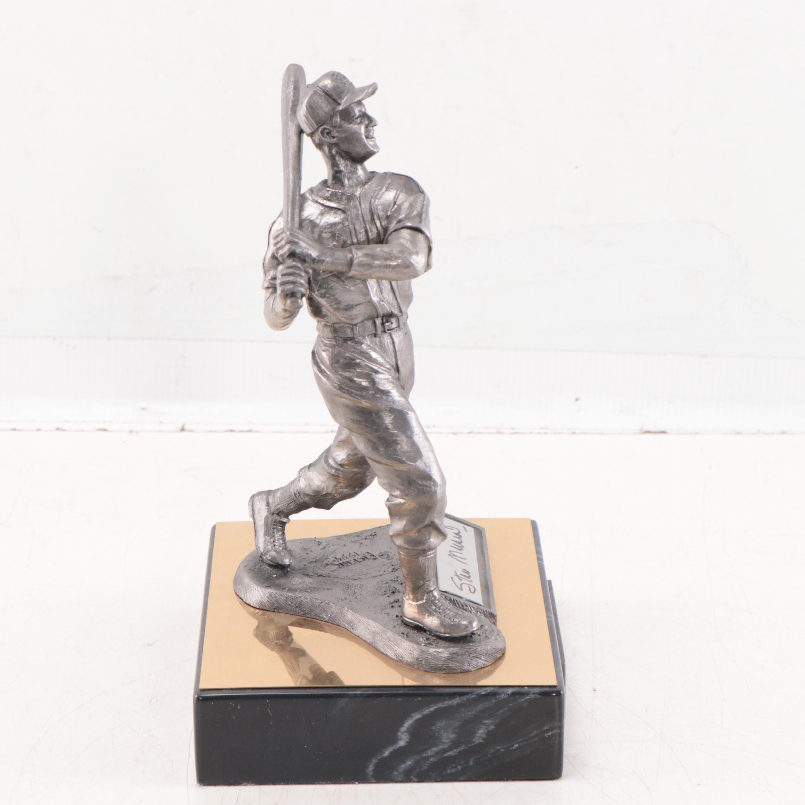 Stan Musial Signed "The Legend Lives" Pewter Sculpture by Michael Ricker, 1994