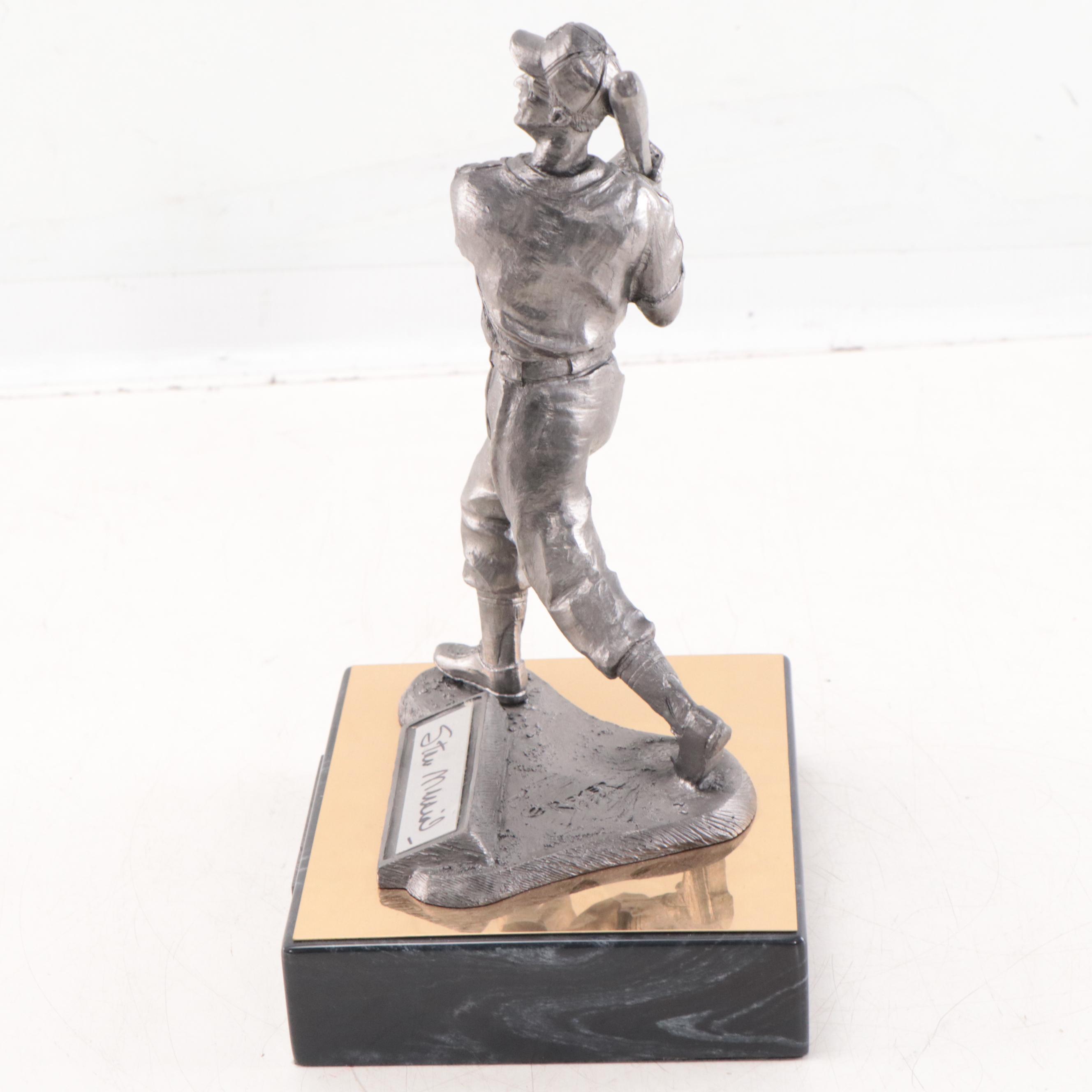 Stan Musial Signed "The Legend Lives" Pewter Sculpture by Michael Ricker, 1994