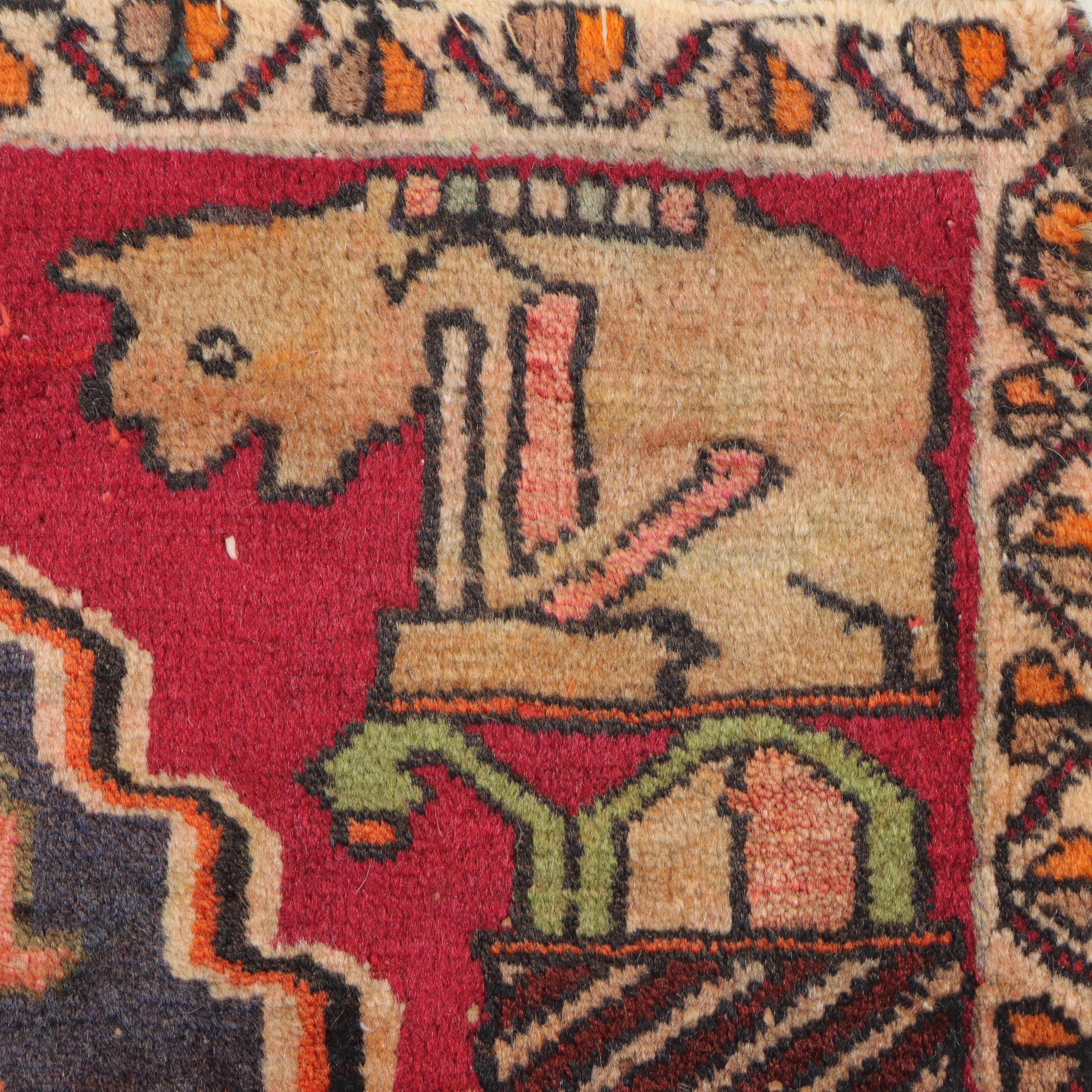 1'9 x 2' Hand-Knotted Persian Qashqai Floor Mat